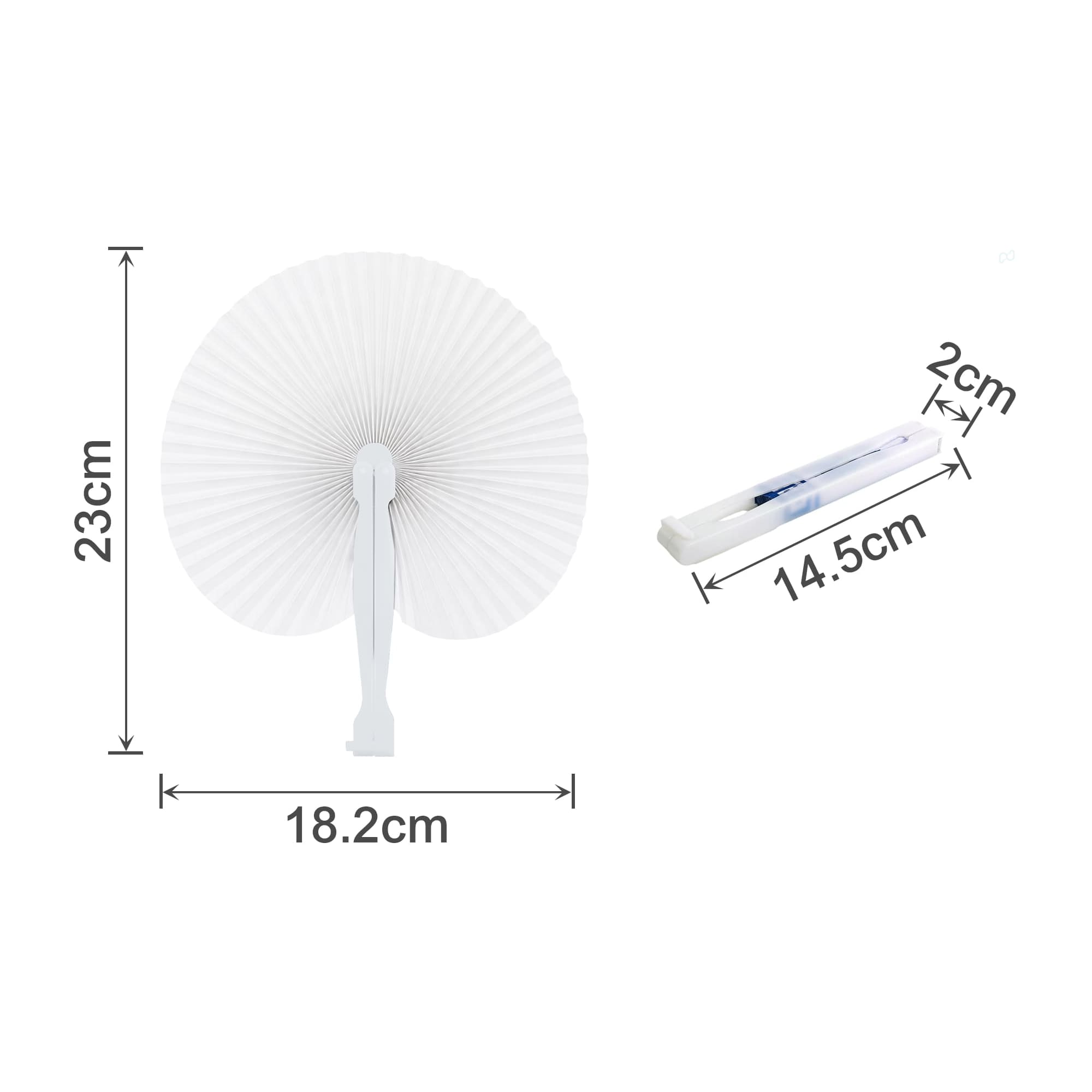 Peach Shape Plastic Handle Paper Fan