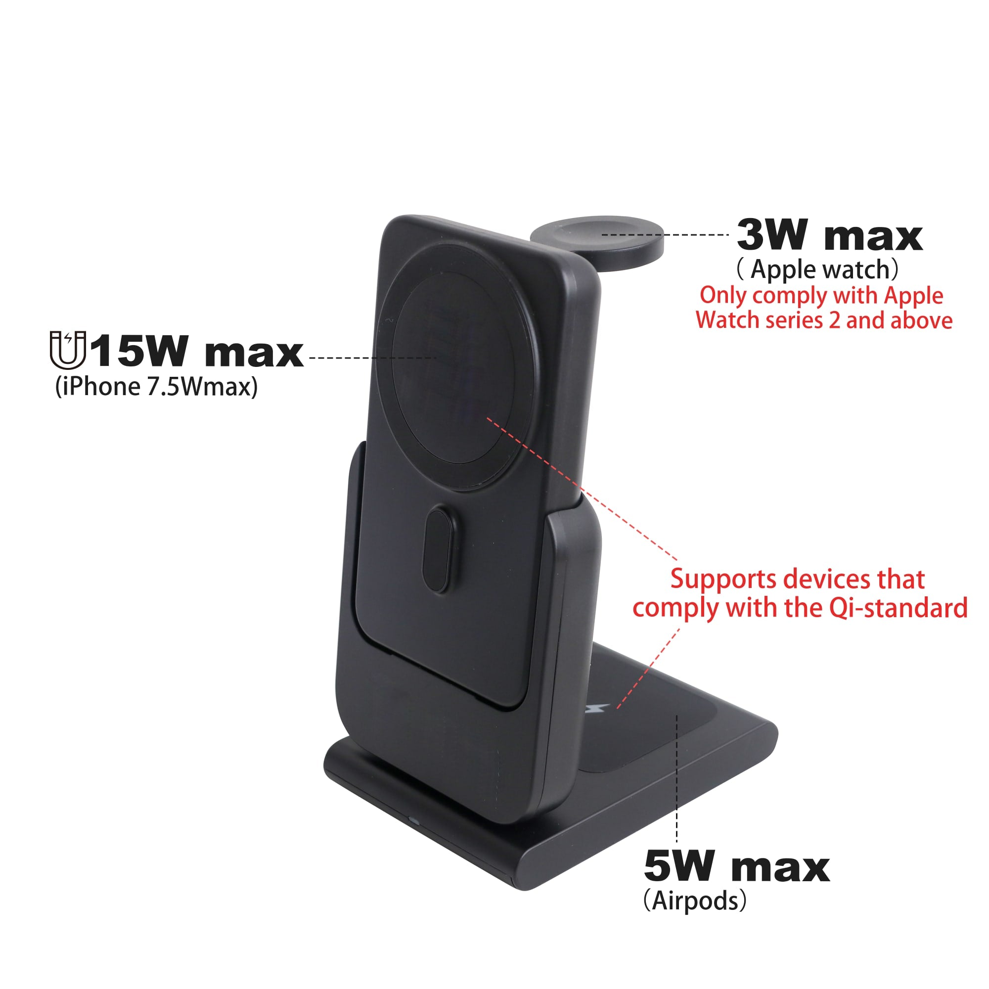3-In-1 5000mAh Power Bank Charging Station