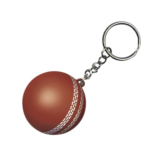 Keyring with Cricket Ball Stress Reliever