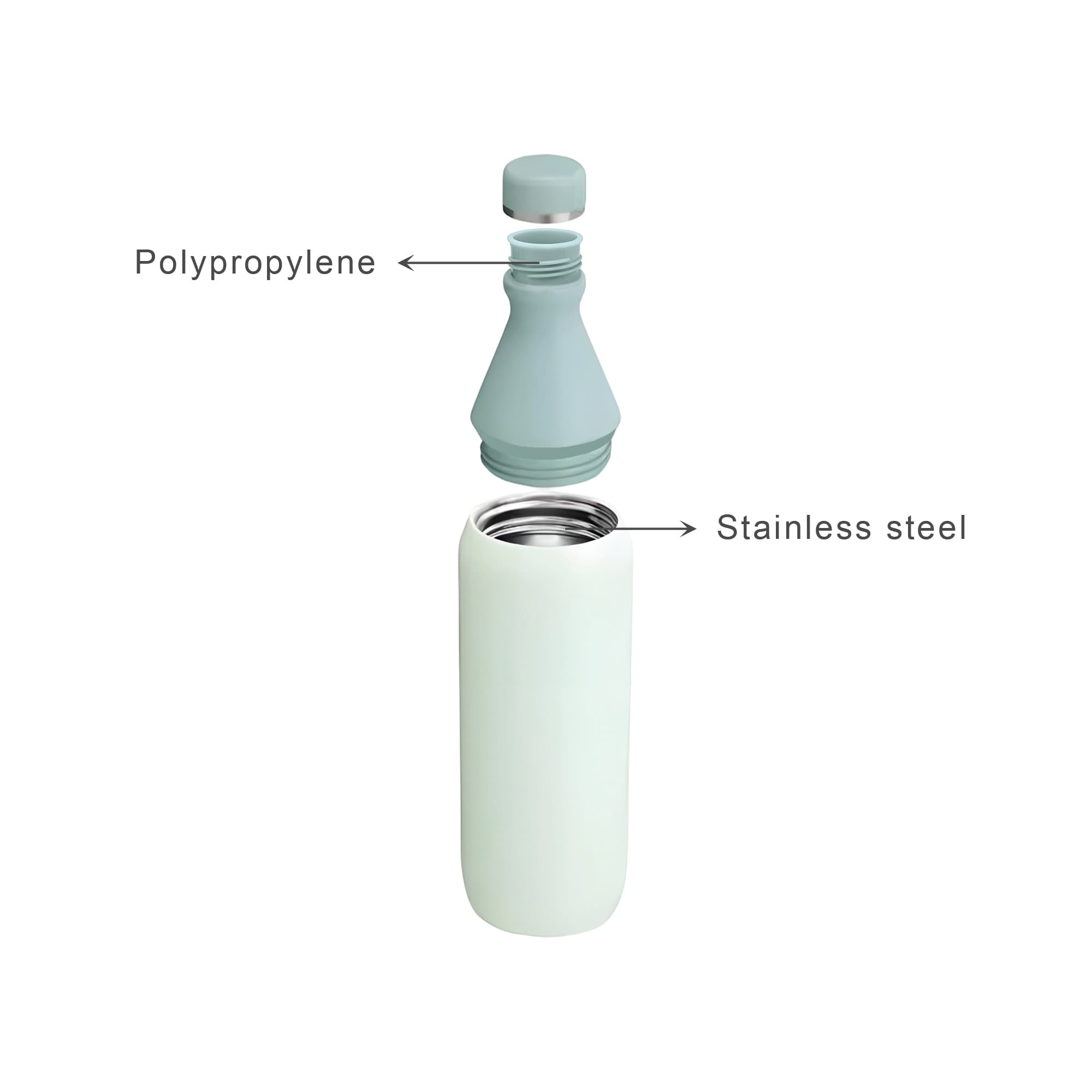 500ML Stainless Steel 2 in 1 Double Wall Slim Bottle