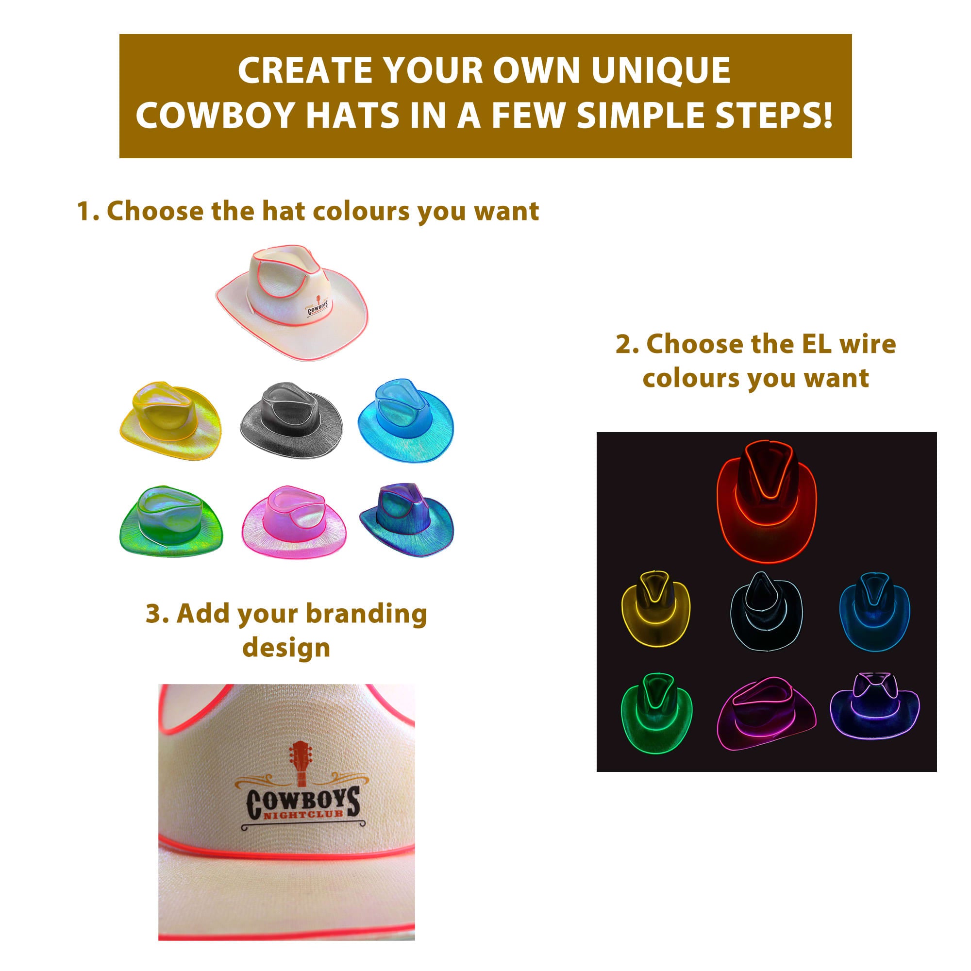 Light Up Cowboy Hats