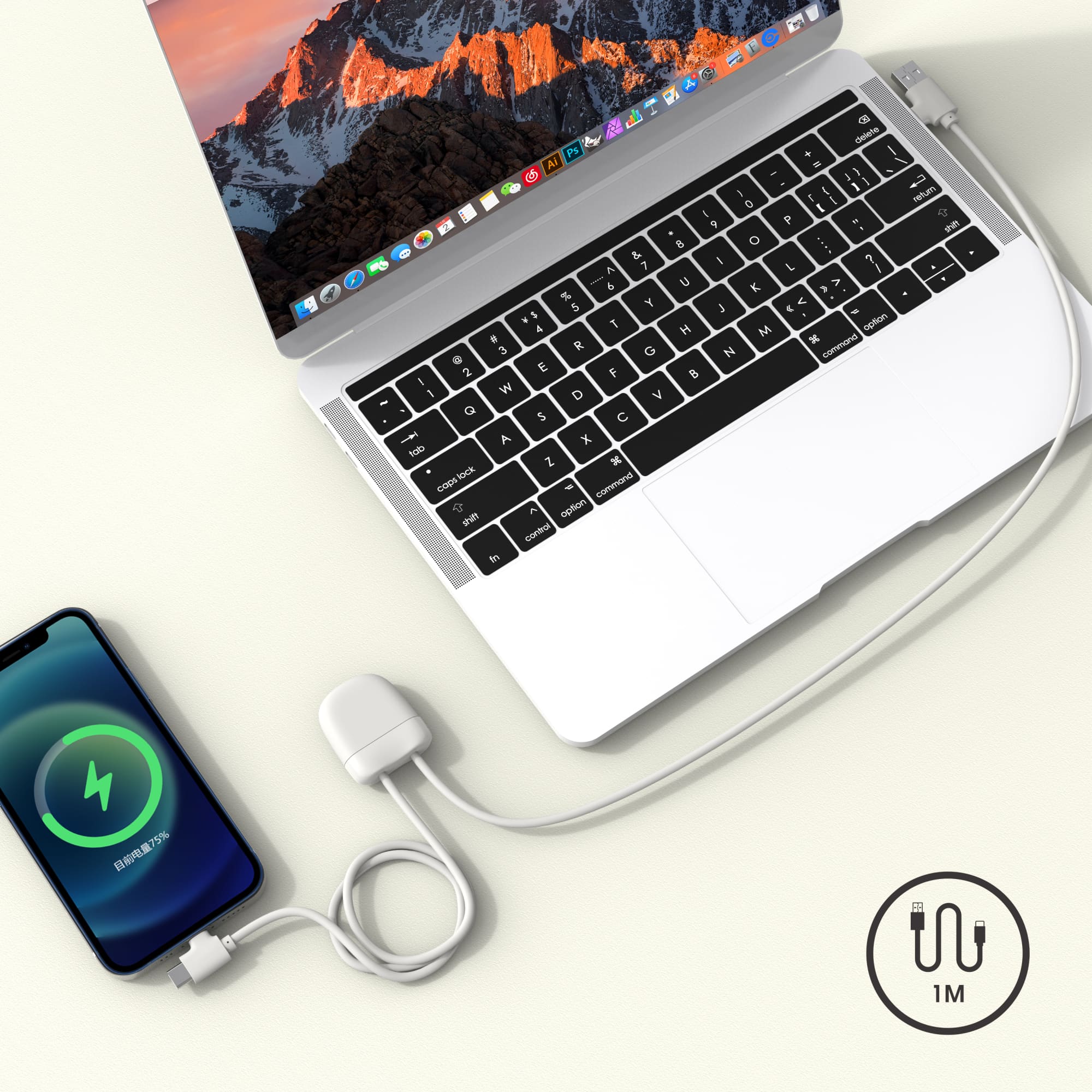 ICE-C Charging Cable - recycled plastic