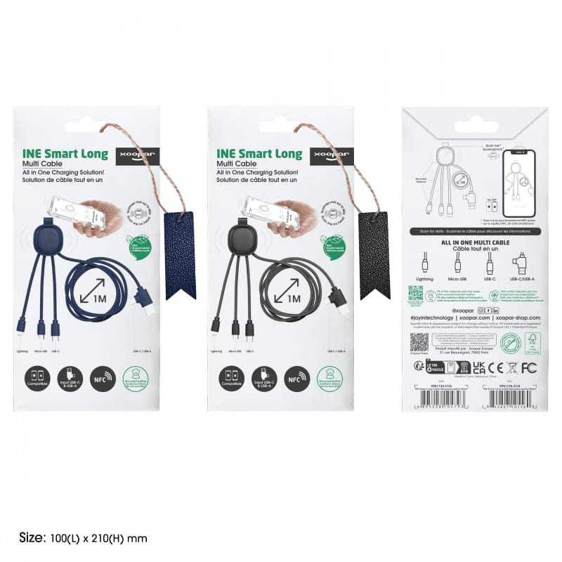 Iné Smart Charging Cable Long 'recylced leather'