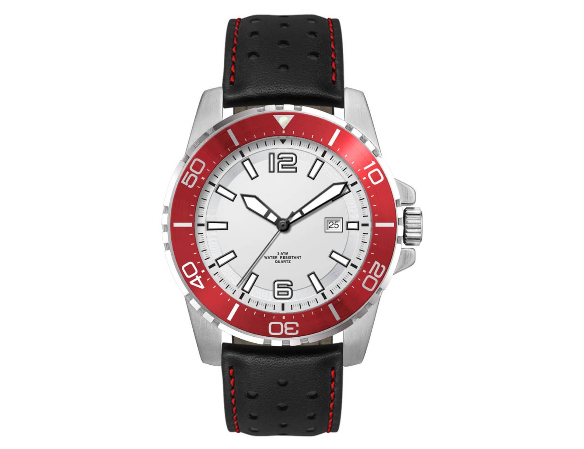 Sports Watch, Leather or Silicone Strap