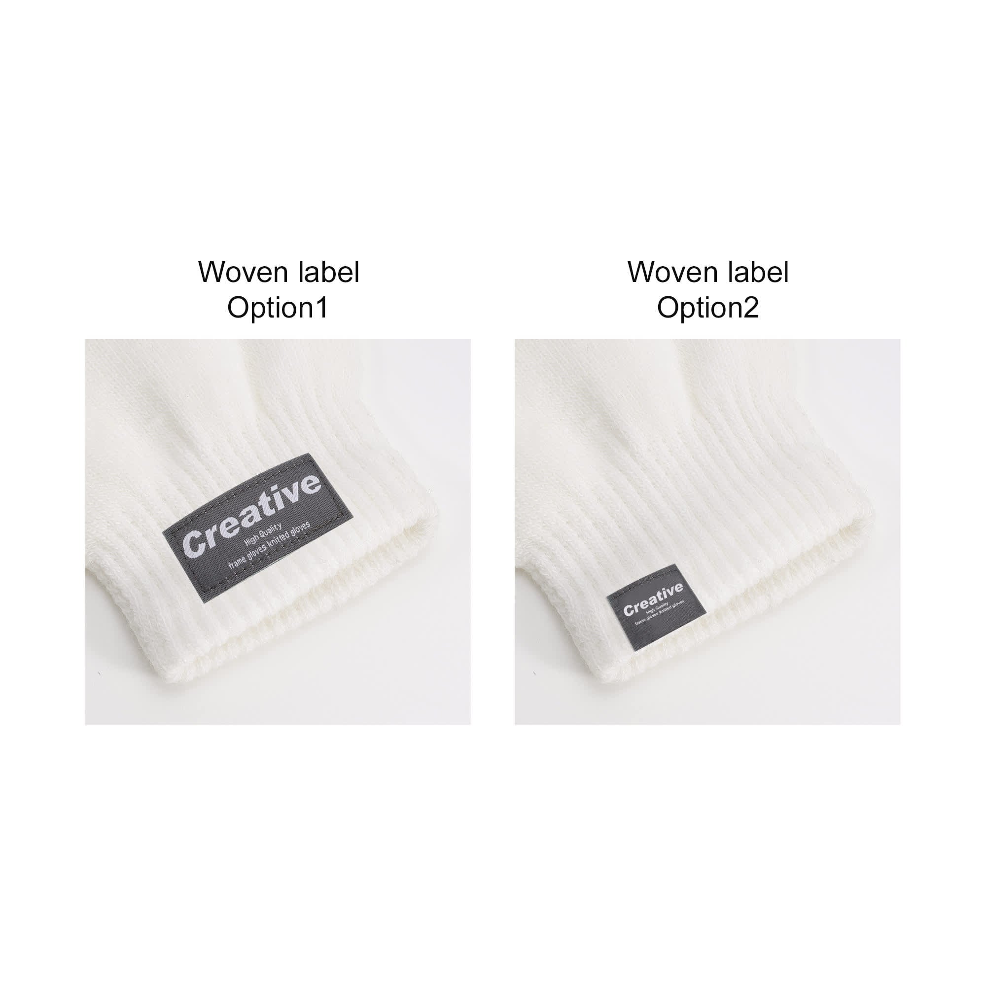 Adults Plain Knitted Gloves with Woven Label