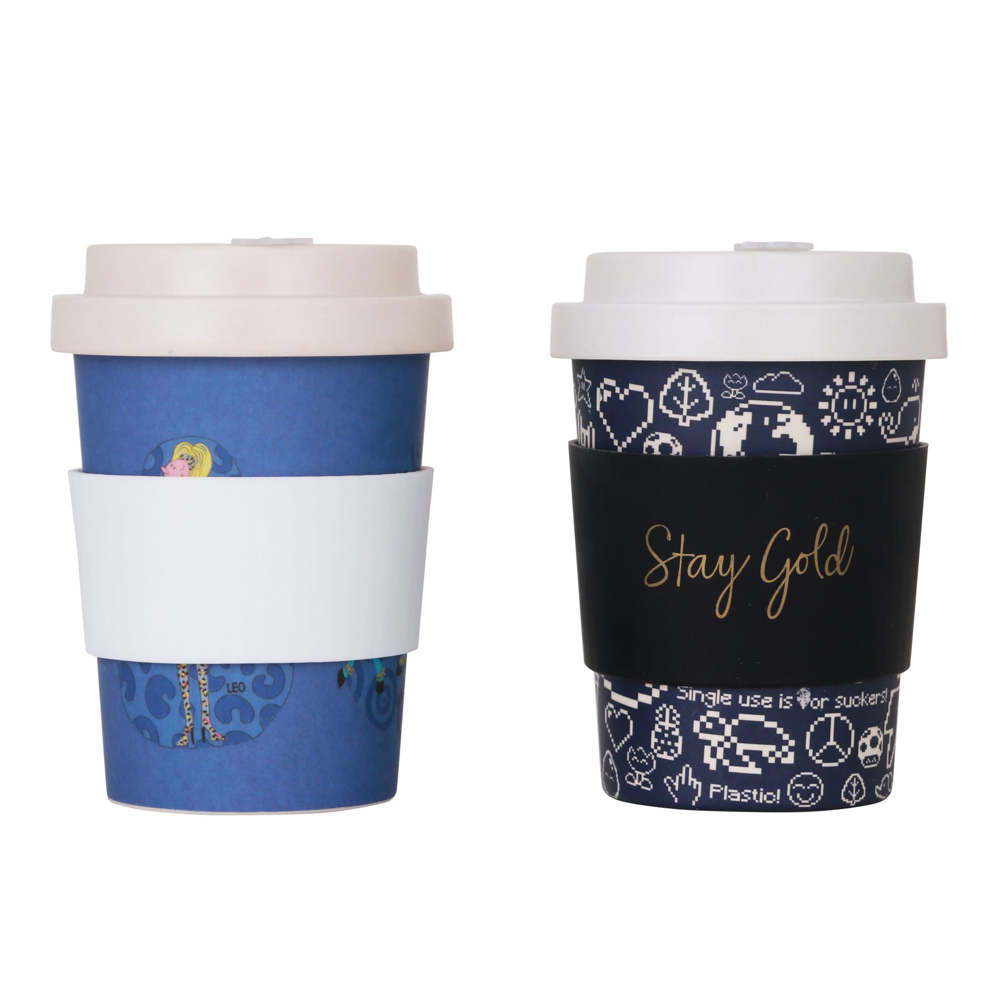 350ml Reusable Bamboo Coffee Cup with Screw Lid