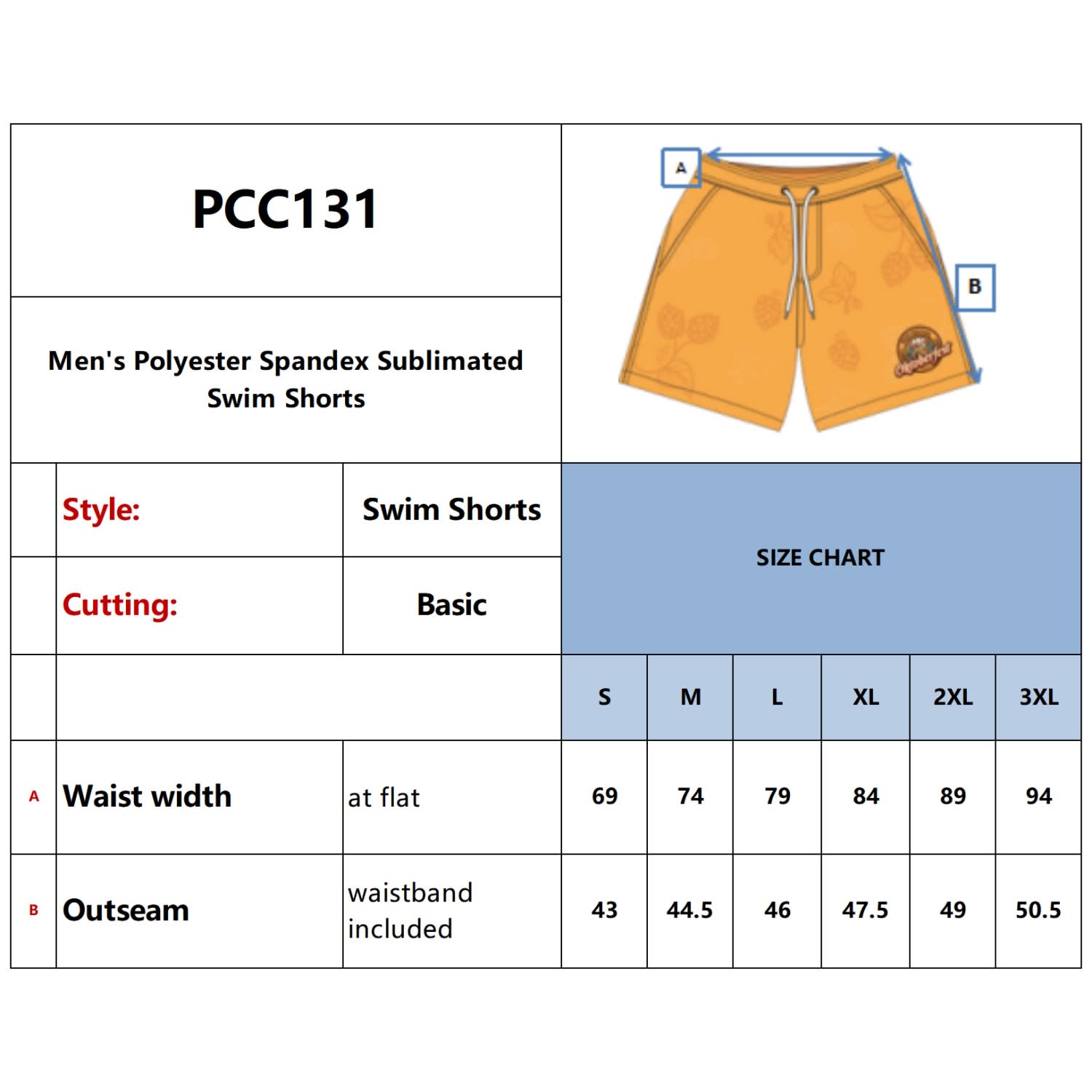 Men's Polyester Spandex Sublimated Swim Shorts