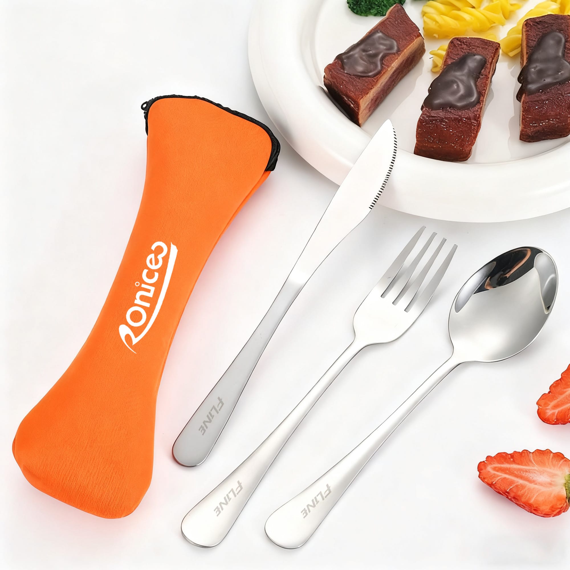 3 piece Stainless Steel Travel Utensils Set