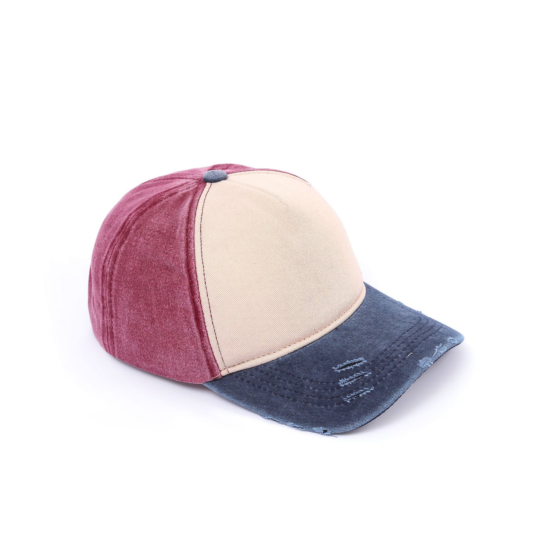 5 Panel Distressed Cotton Baseball Cap