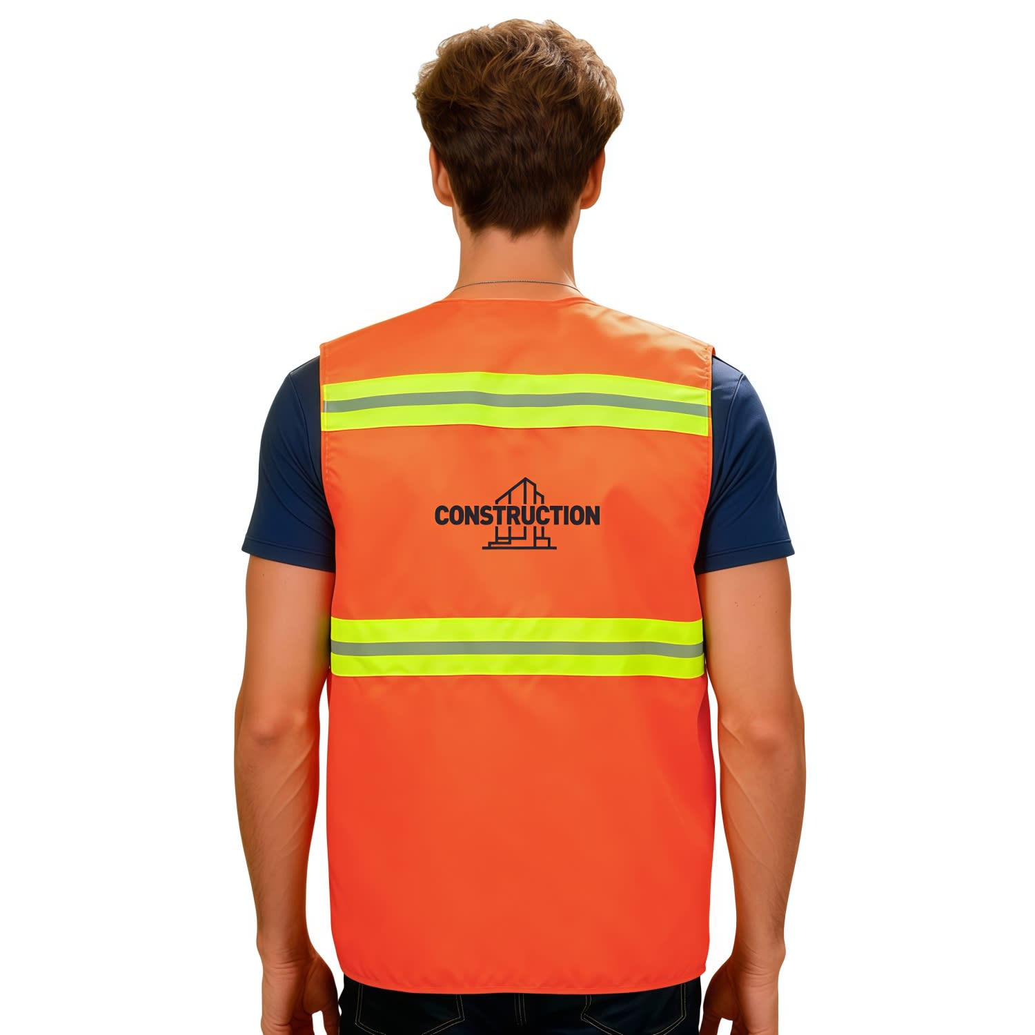 Hi-Vis Reflective Button-Down Safety Vest With Pockets