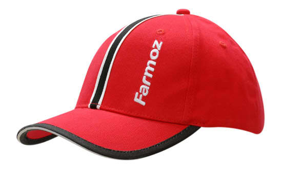Brushed Heavy Cotton with Sandwich & Peak Trim and Stripe & Piping on Crown