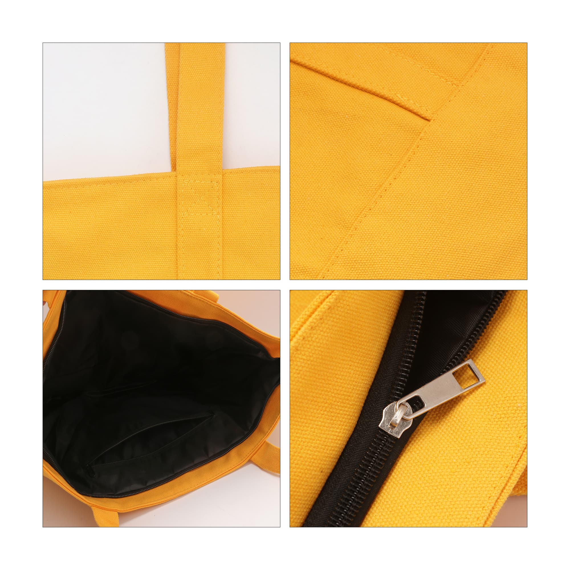 Canvas Zippered Tote Shoulder Bag