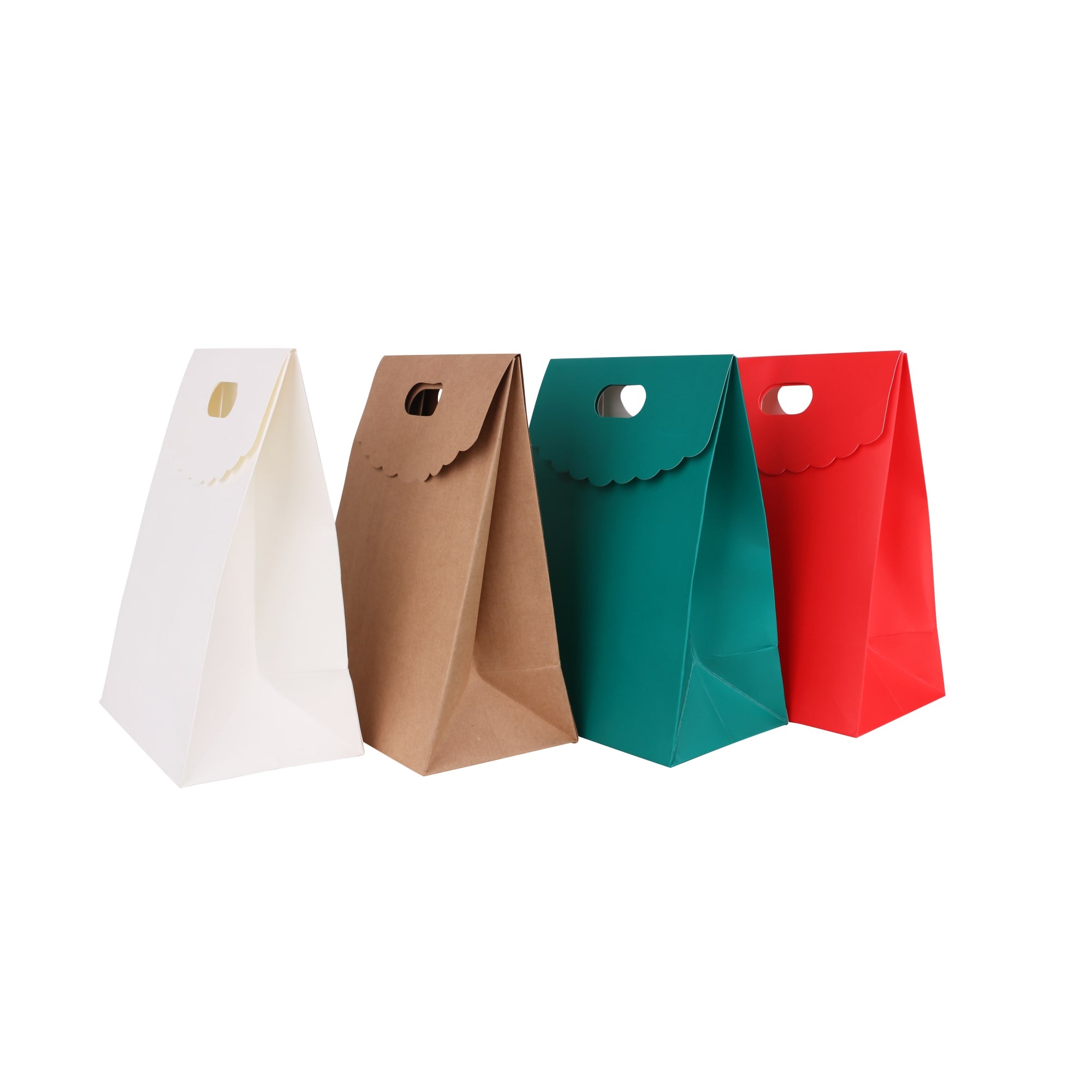 Die cut Handle Bag with Flap(150x220x100mm+80mm flap)