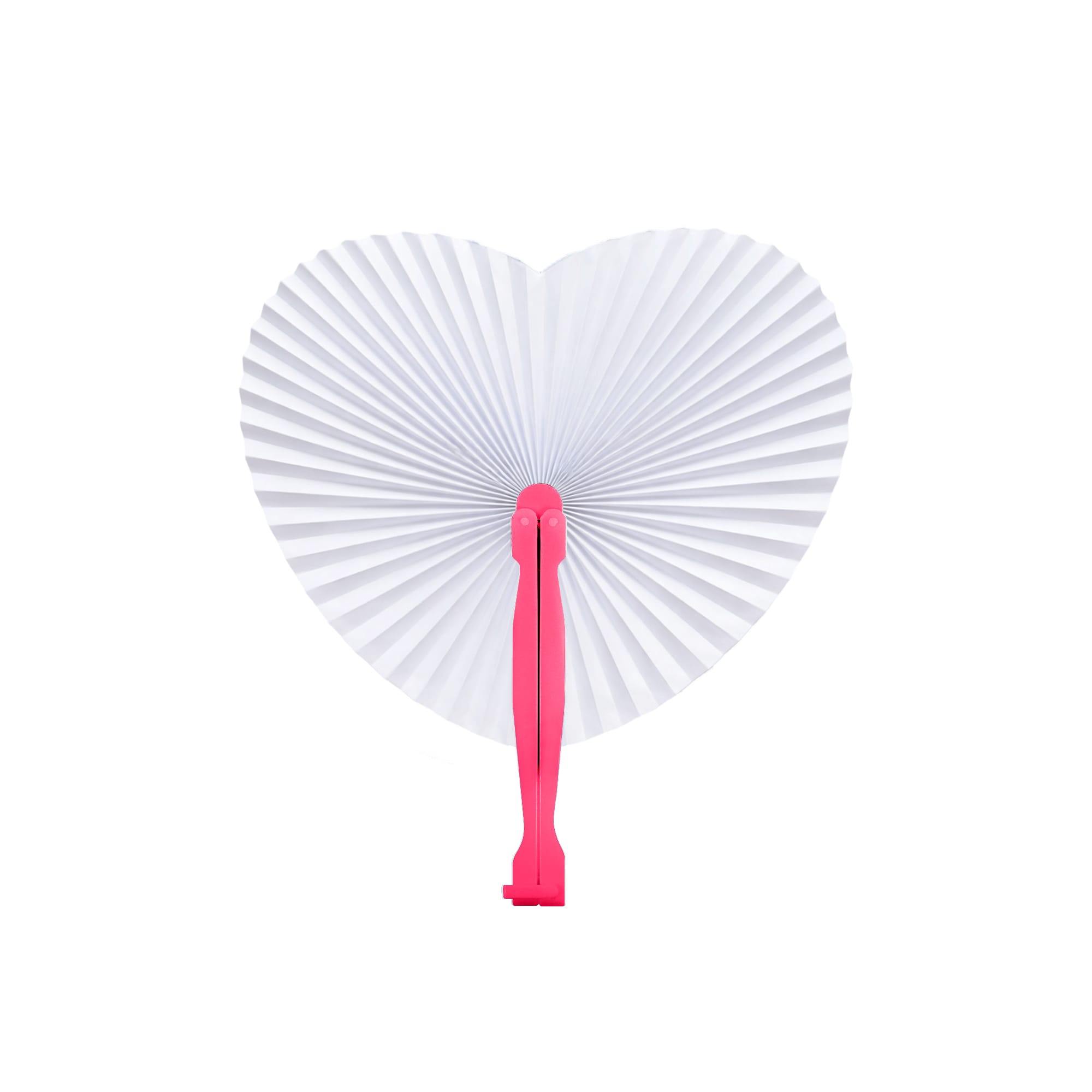 Heart Shape Plastic Handle Paper Fan