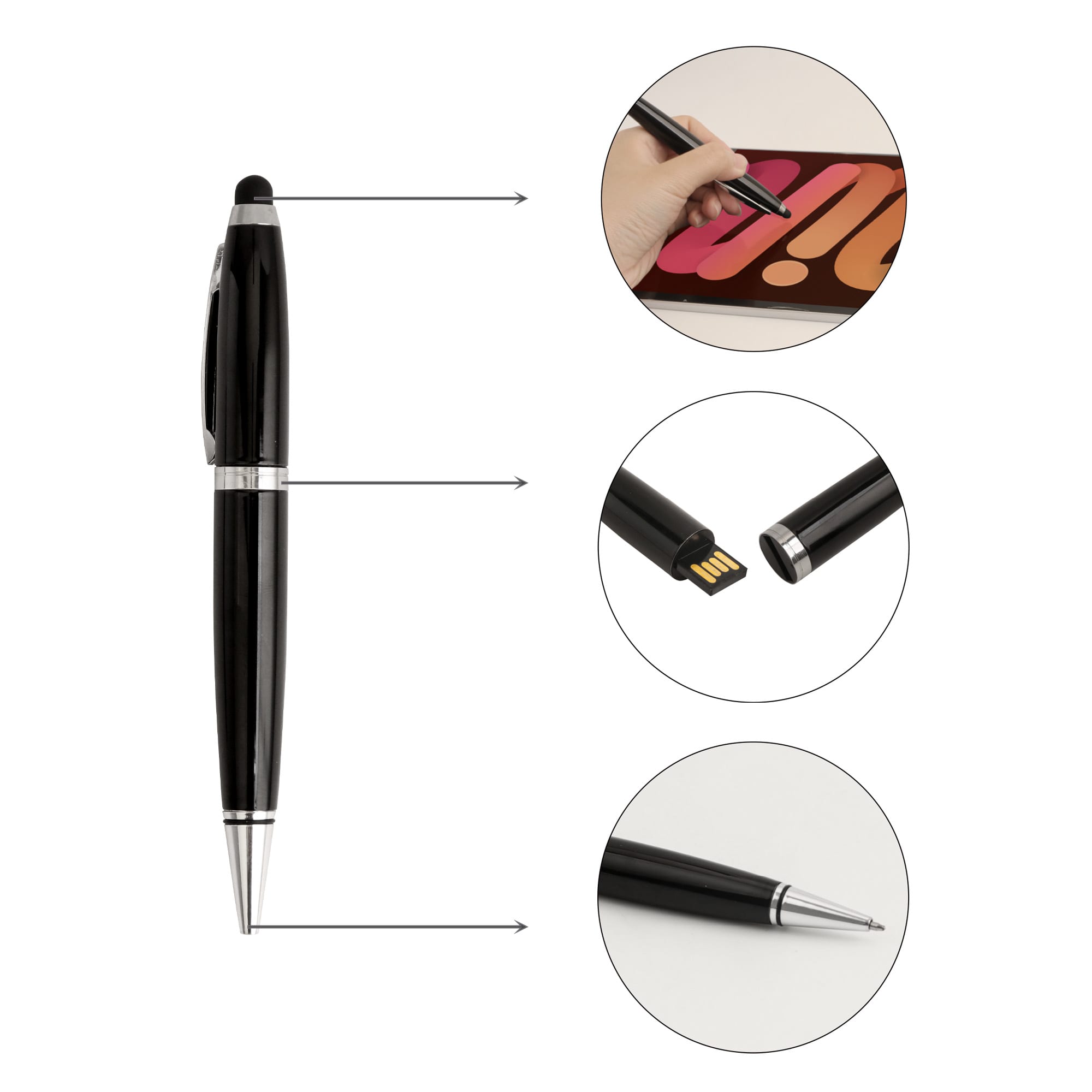3in1 Metal Flash Drive Pen