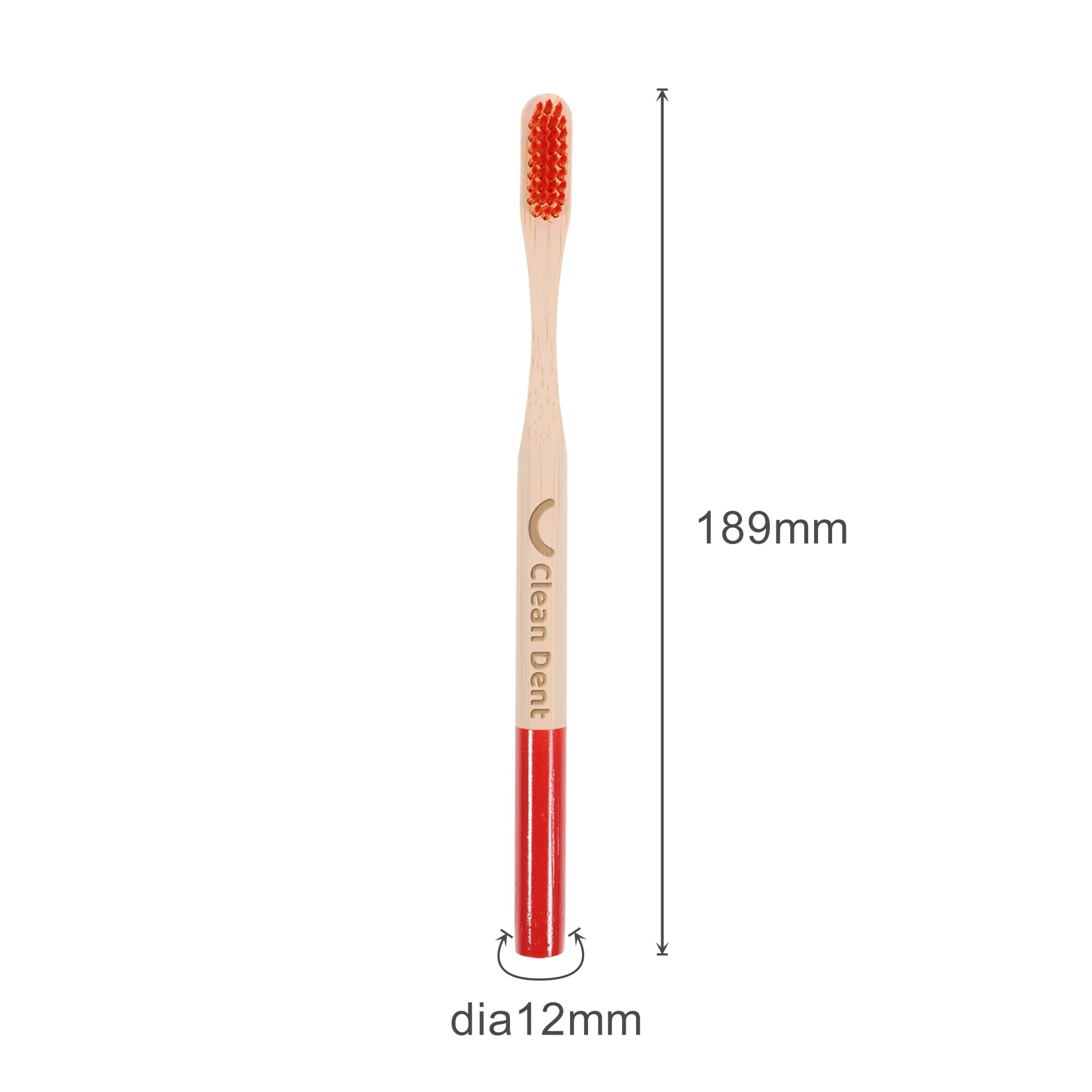 Large Round Handle Colorful Bamboo Toothbrush