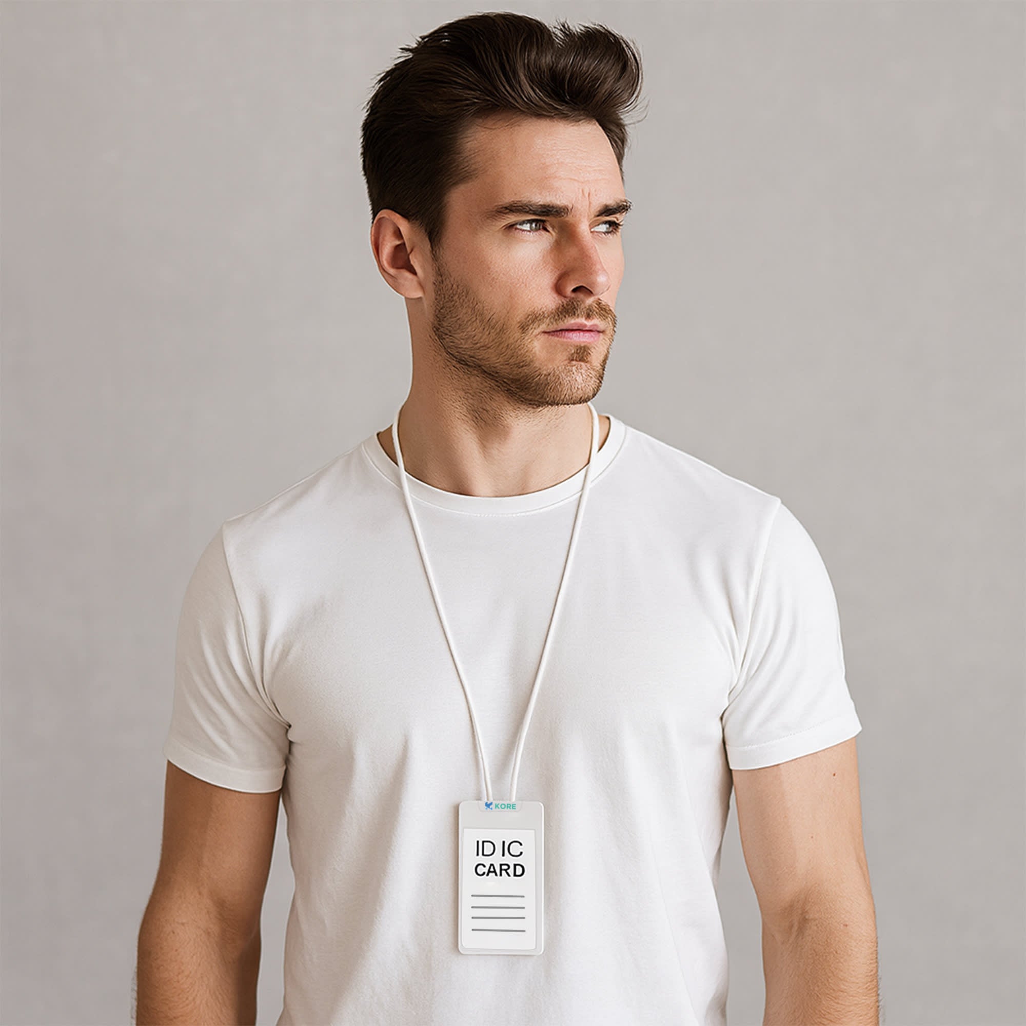 ABS Retractable Card Holder with Silicone Strap