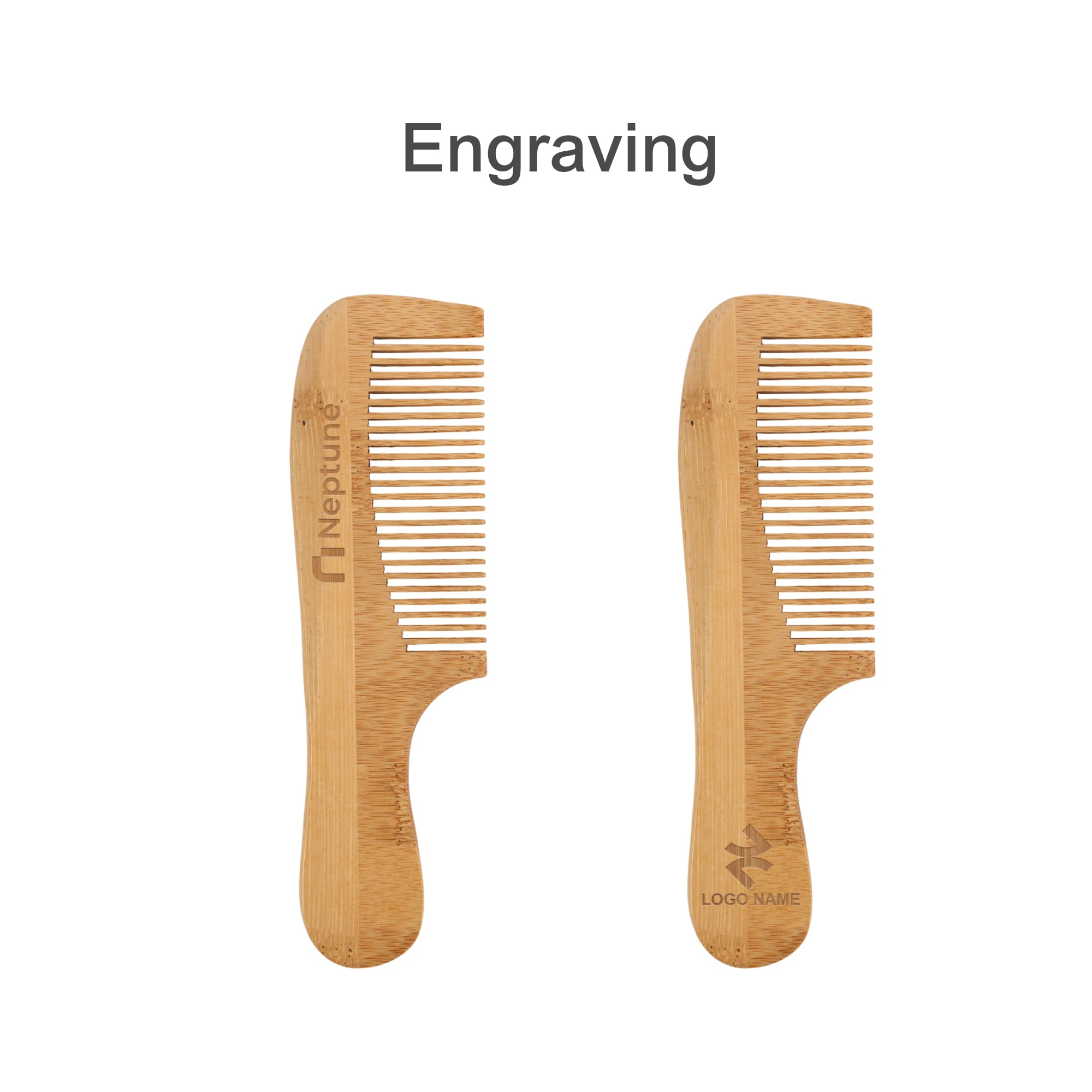 Natural Bamboo Comb With Handle