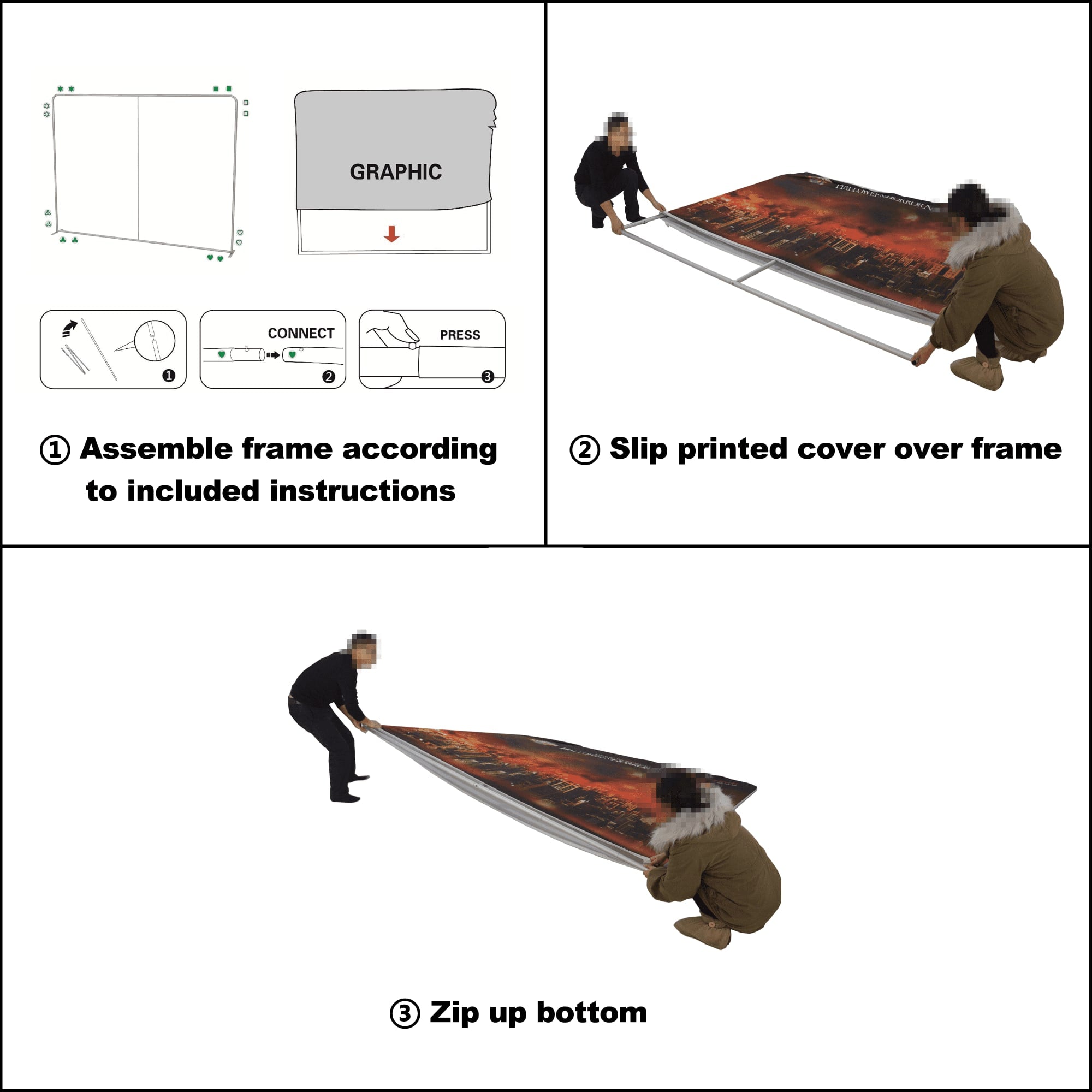 3m S-Shaped Tension Fabric Display Wall