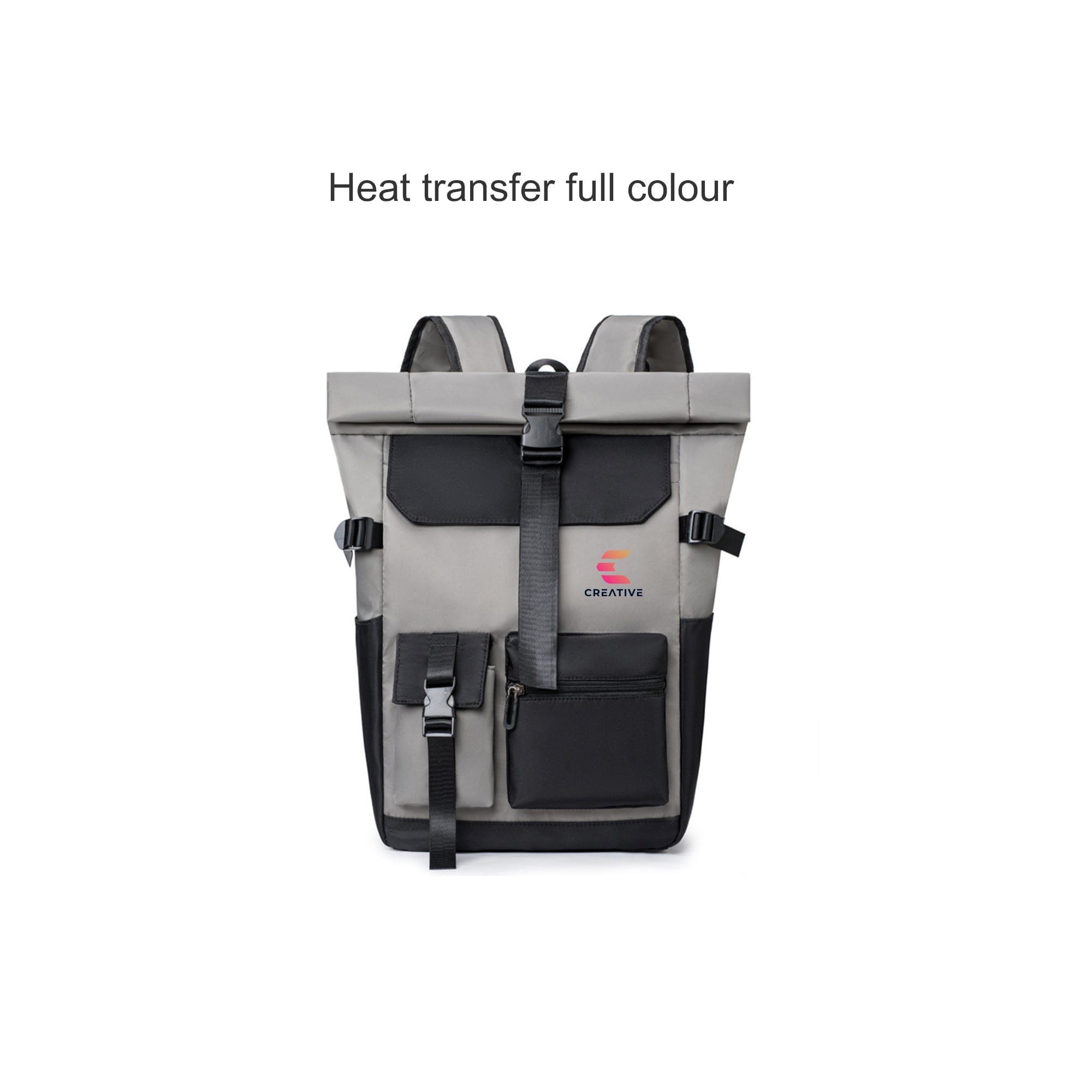 Multi-pocket Roll Top Backpack