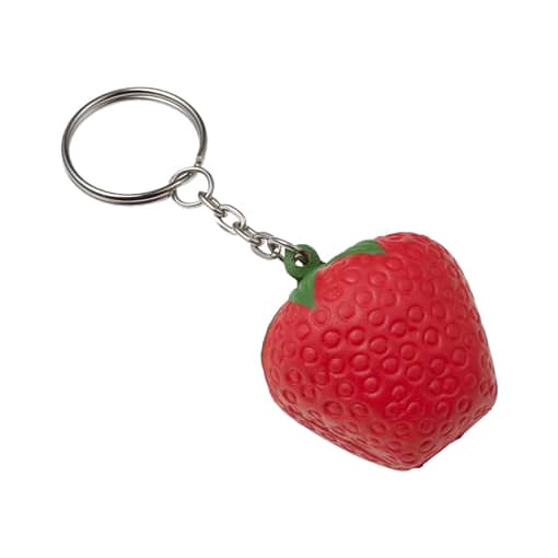 Keyring with Strawberry Stress Reliever