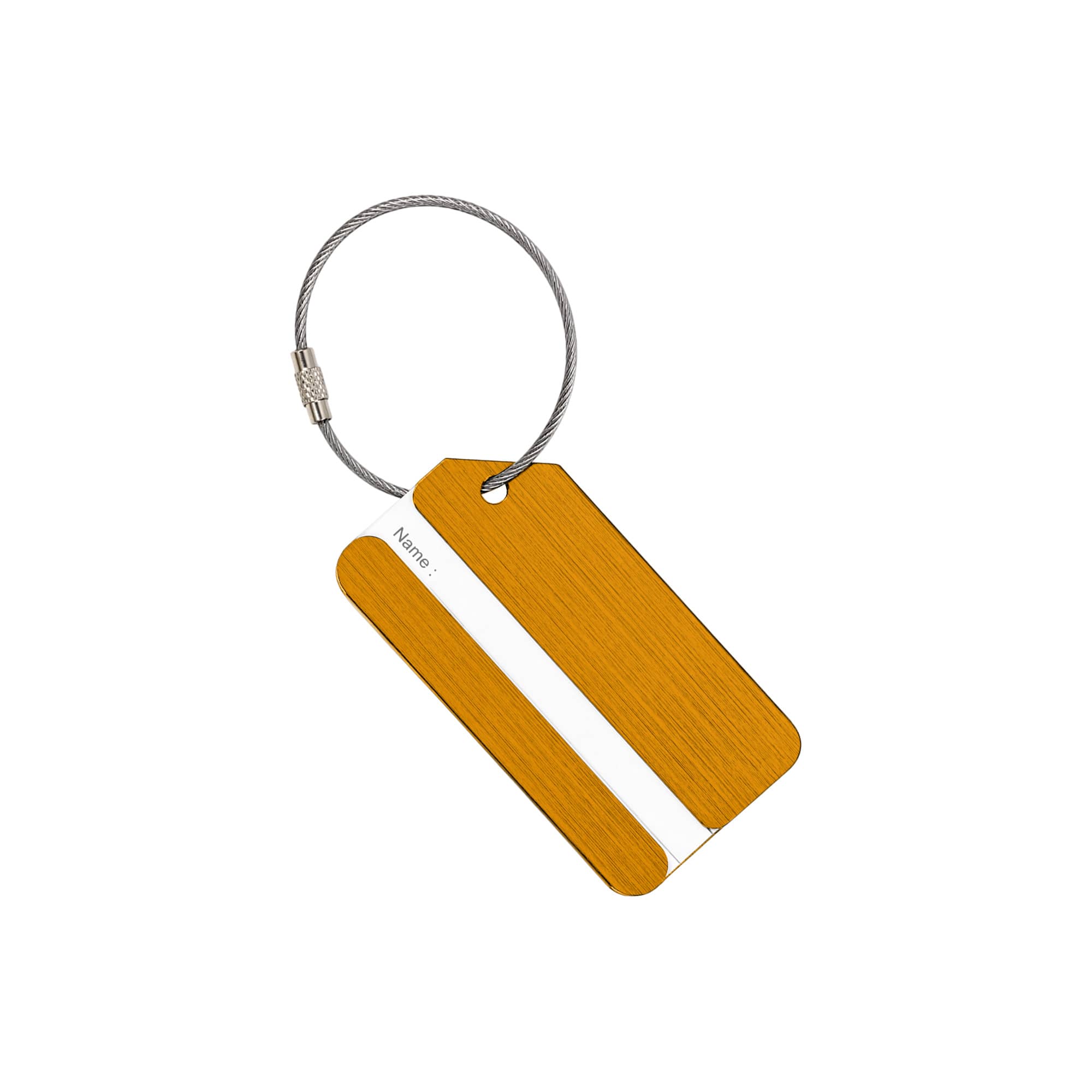 Square Brushed Aluminium Luggage Tag