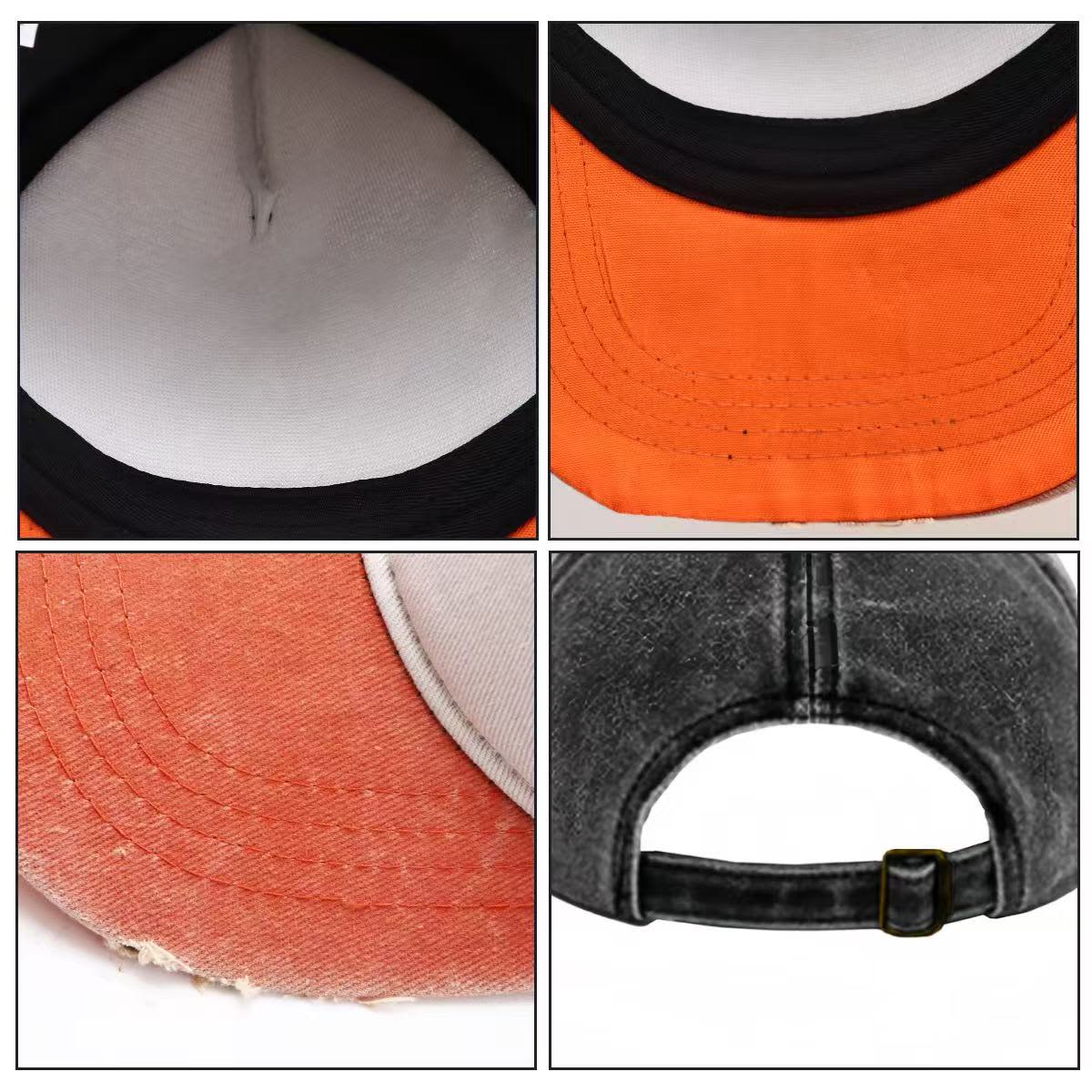 5 Panel Distressed Cotton Baseball Cap