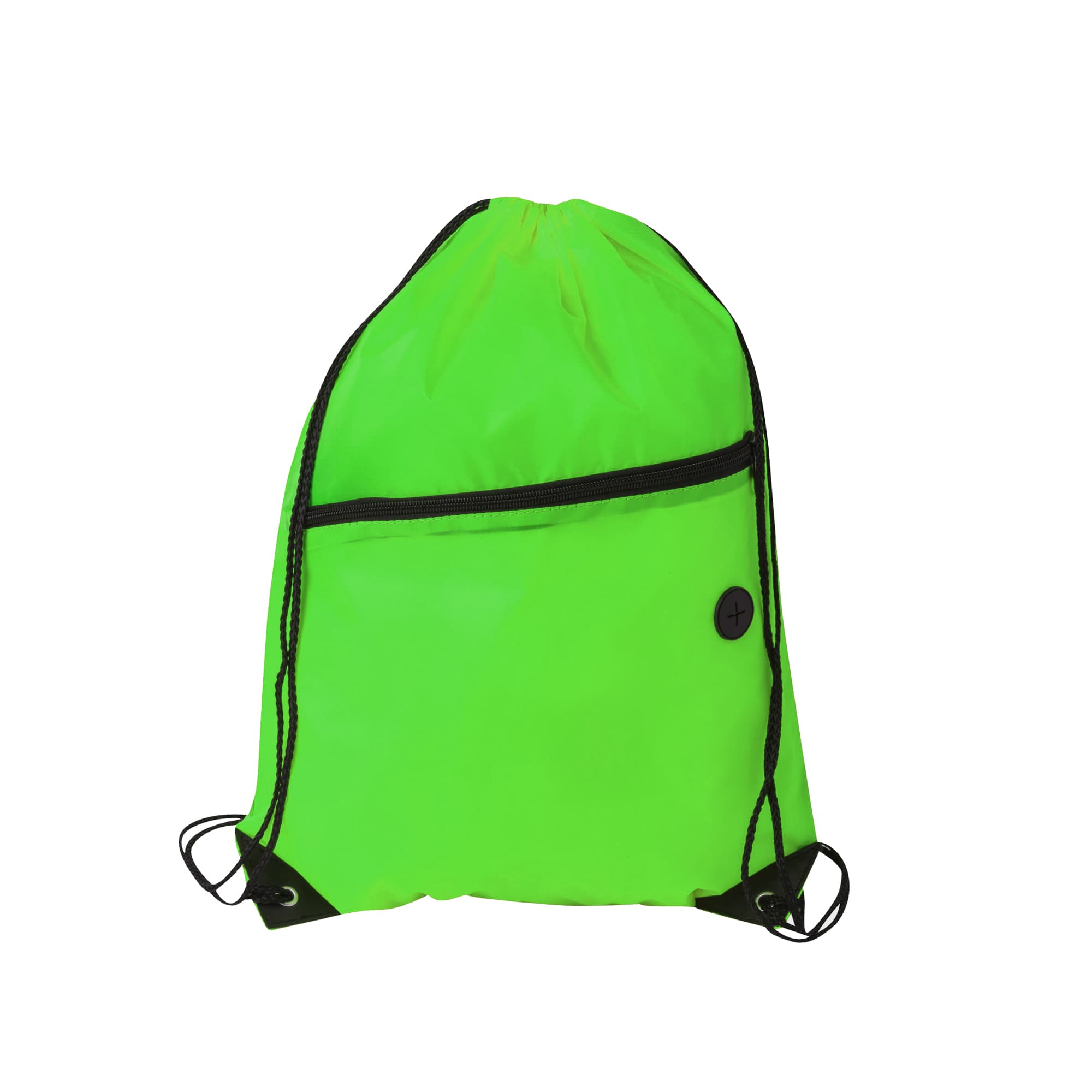 Polyester Drawstring Bag with Zippered Pocket