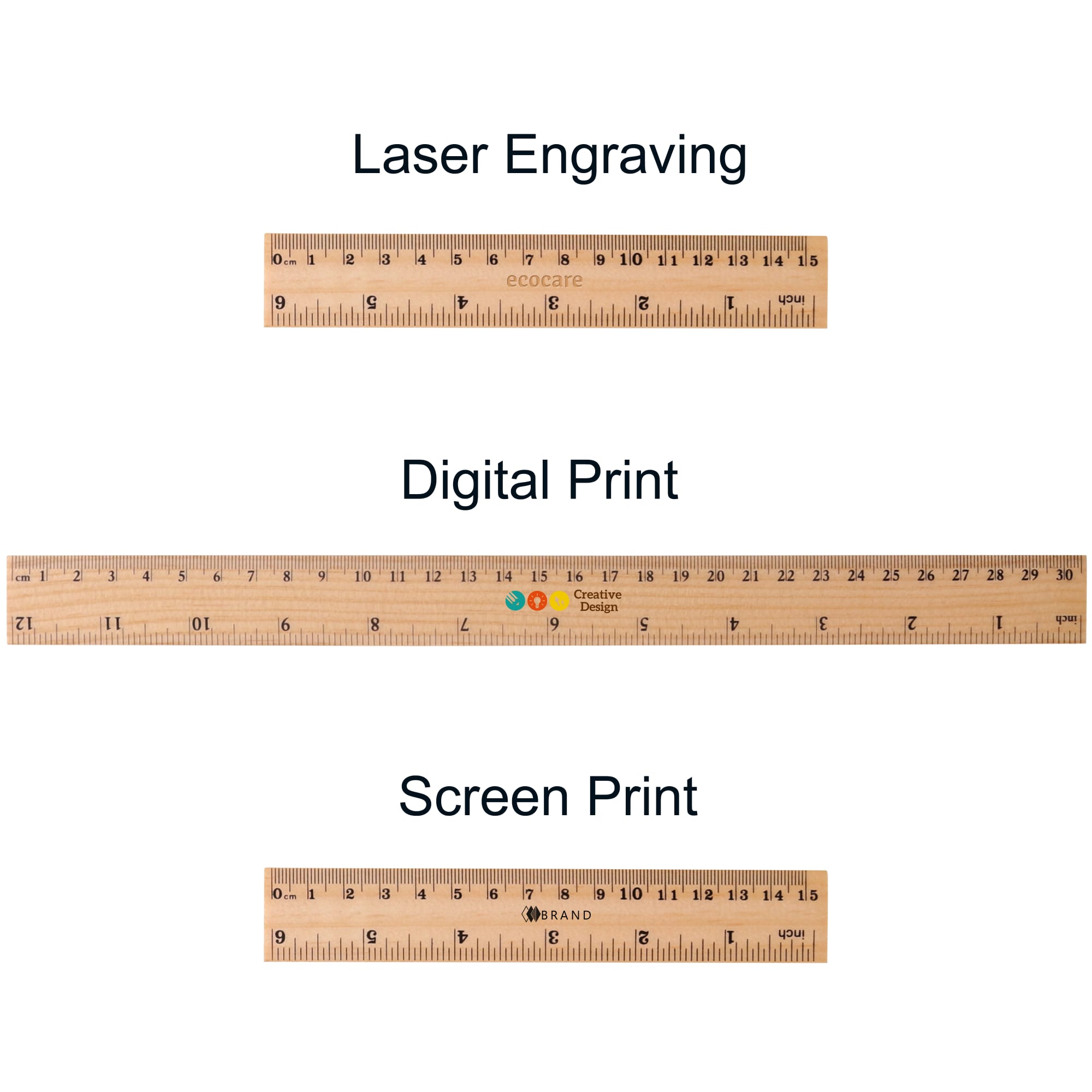 Dual Scale Wooden Ruler