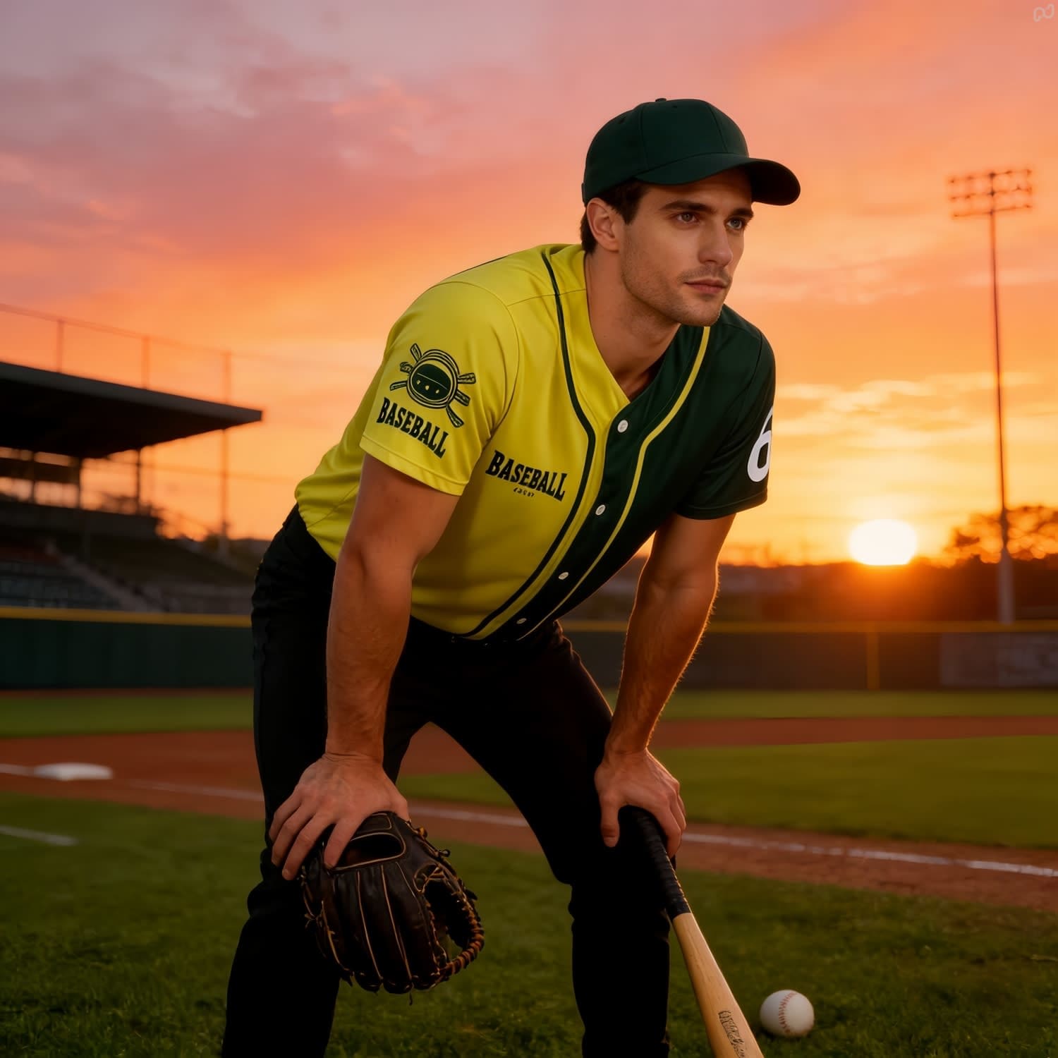 Men's 100% Polyester Sublimated Full-Button Baseball Jersey