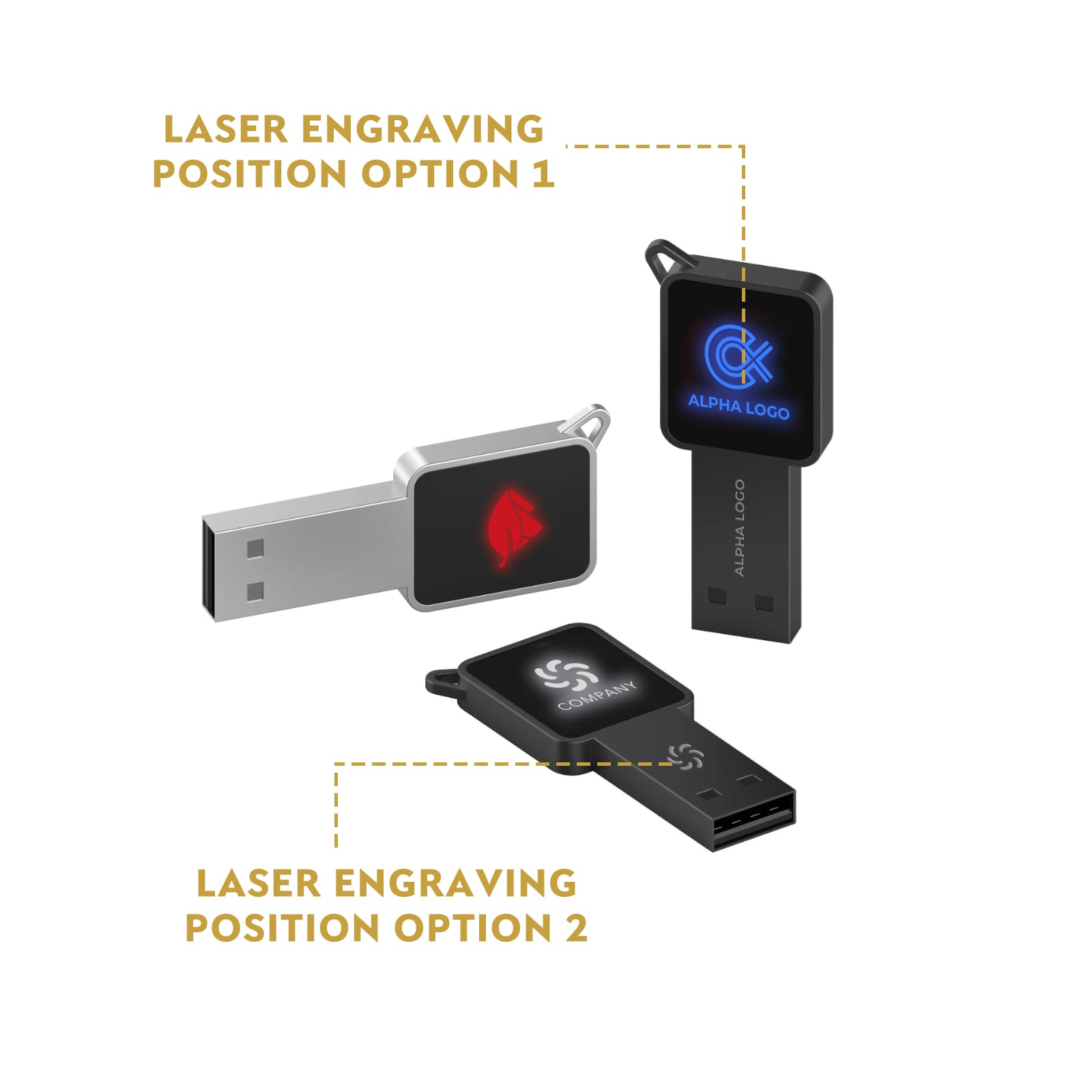 Square Lighting Logo Flash Drive
