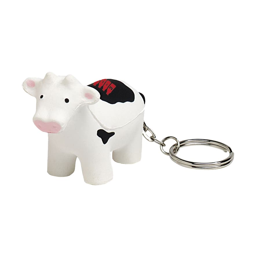 Keyring with Cow Stress Reliever