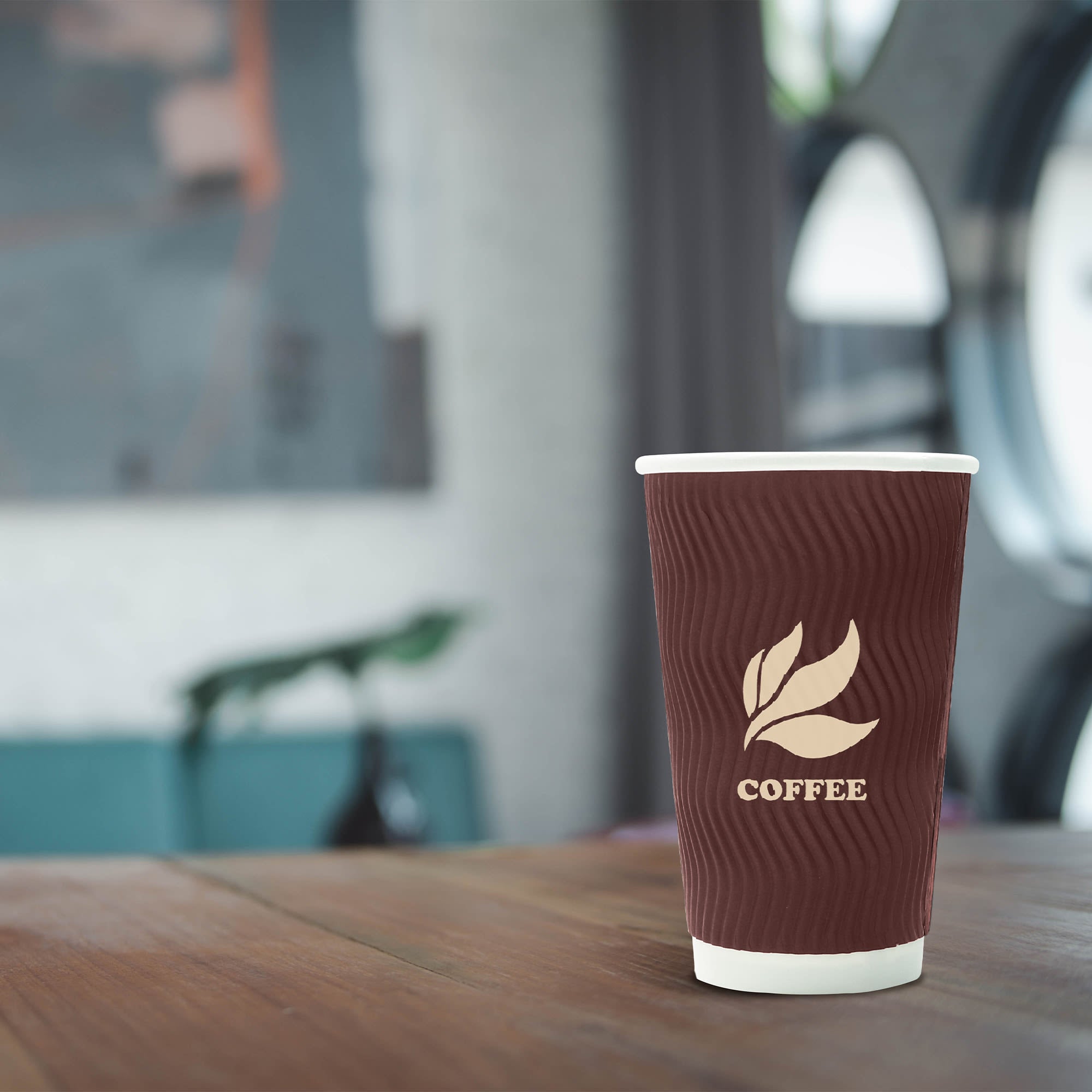 PLA Double Wall Corrugated Compostable Paper Cups