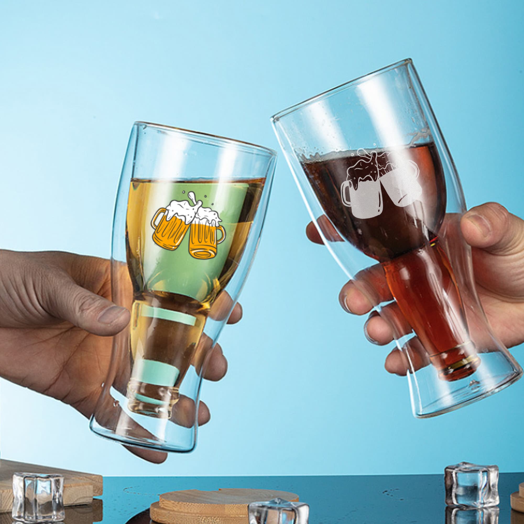 Beer Bottle Double Wall Glass