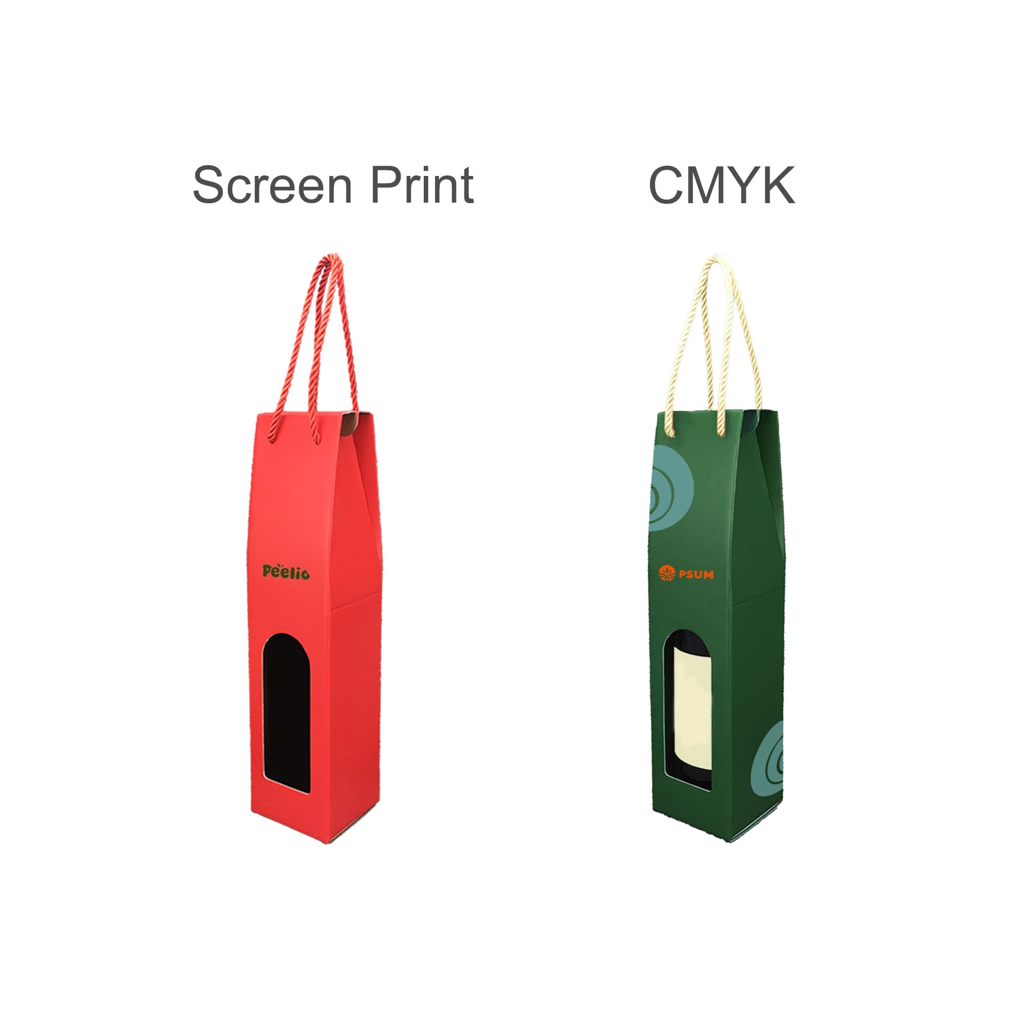Single Bottle Wine Box with Rope Handle
