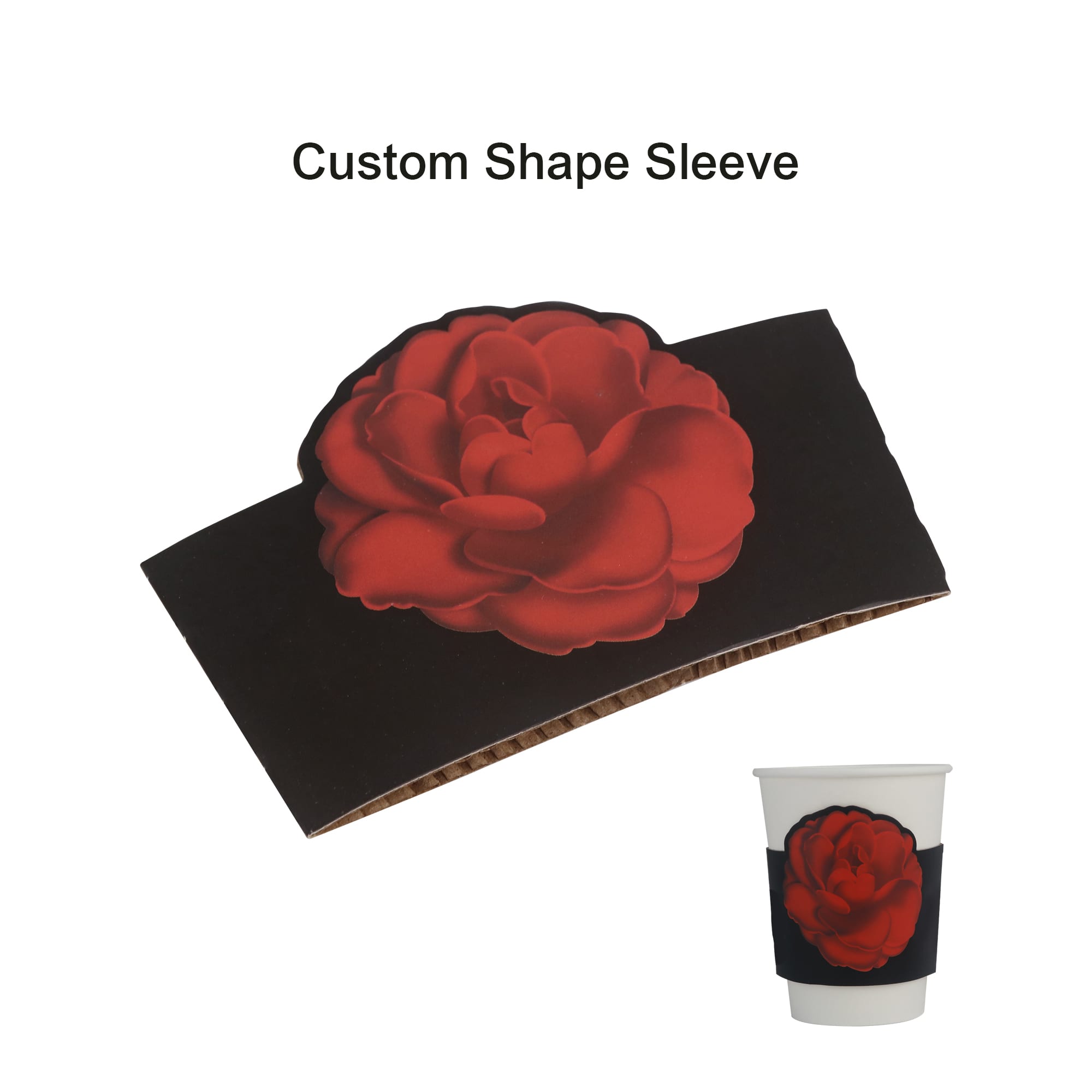 PLA Double Wall Compostable Paper Cups with Cup Sleeve