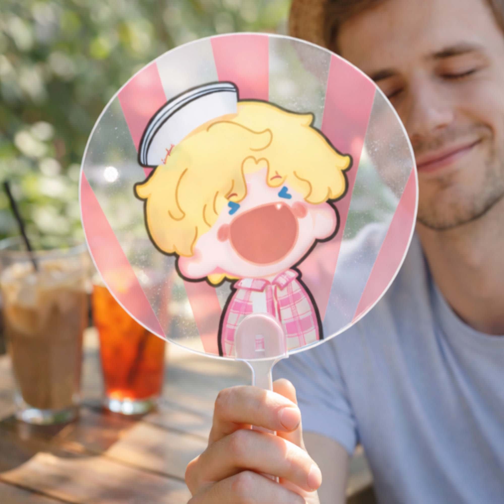 Custom Shape Transparent PVC Hand Fan A