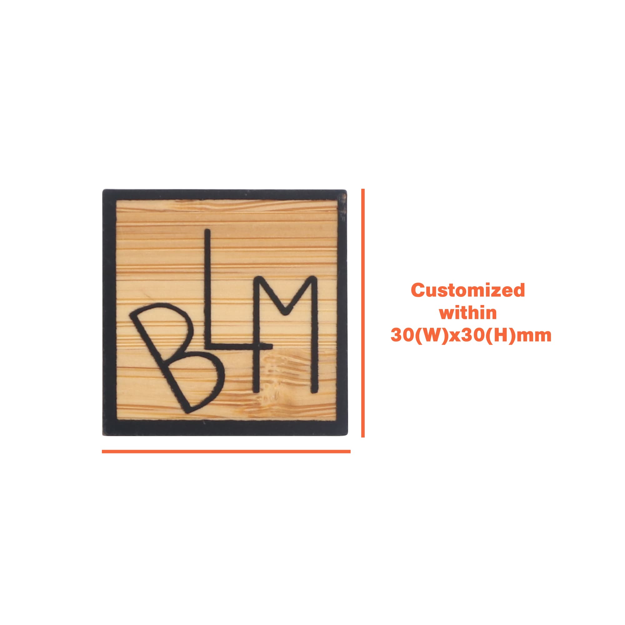 Custom Shaped Bamboo Pin