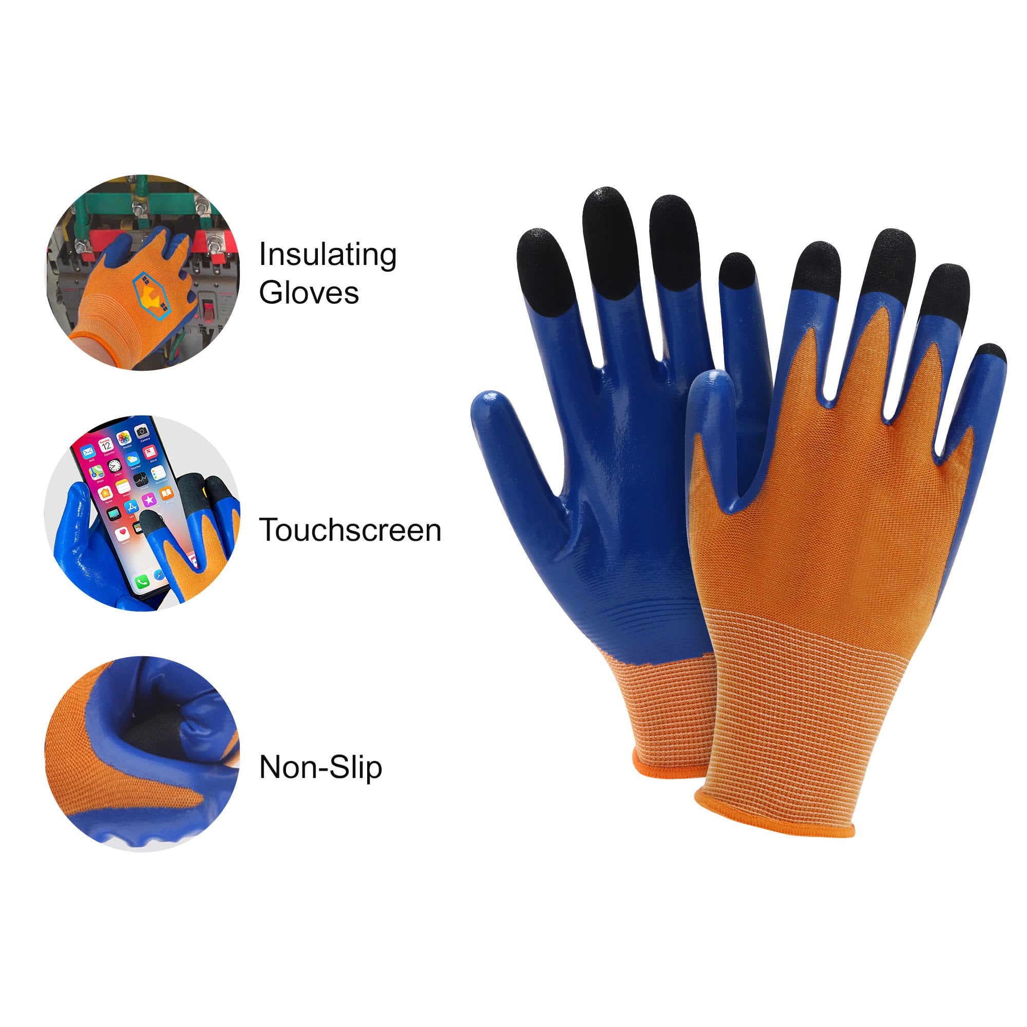 Regular 400V Touchscreen Insulating Gloves