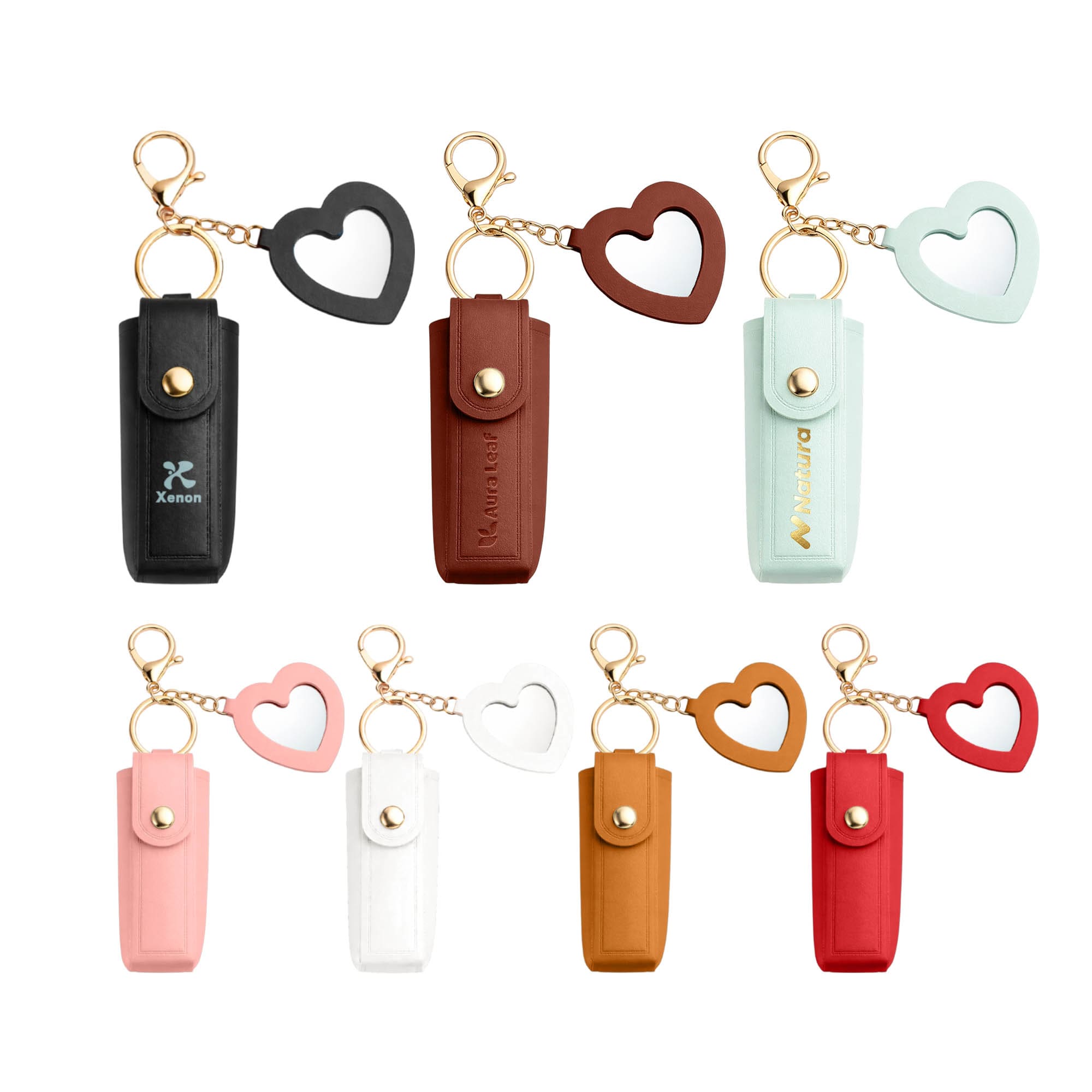Custom Lipstick Pouch Keychain with Mirror