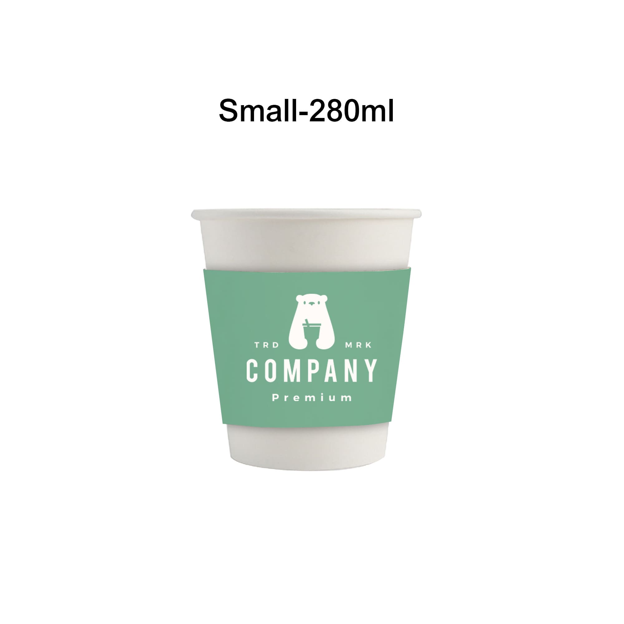 PLA Single Wall Compostable Paper Cups with Cup Sleeve