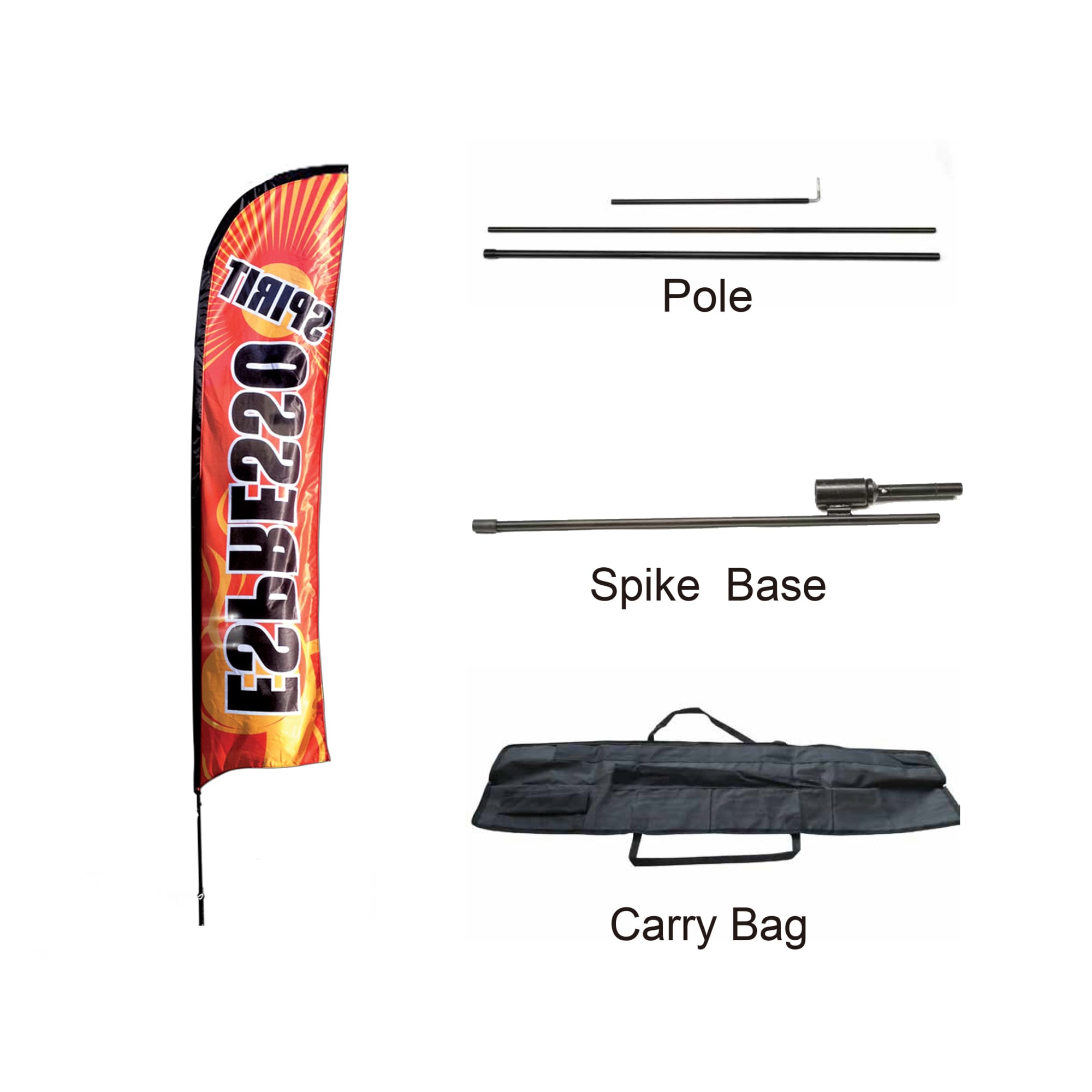 Medium(70.4*300cm) Straight Feather Banners 13ft