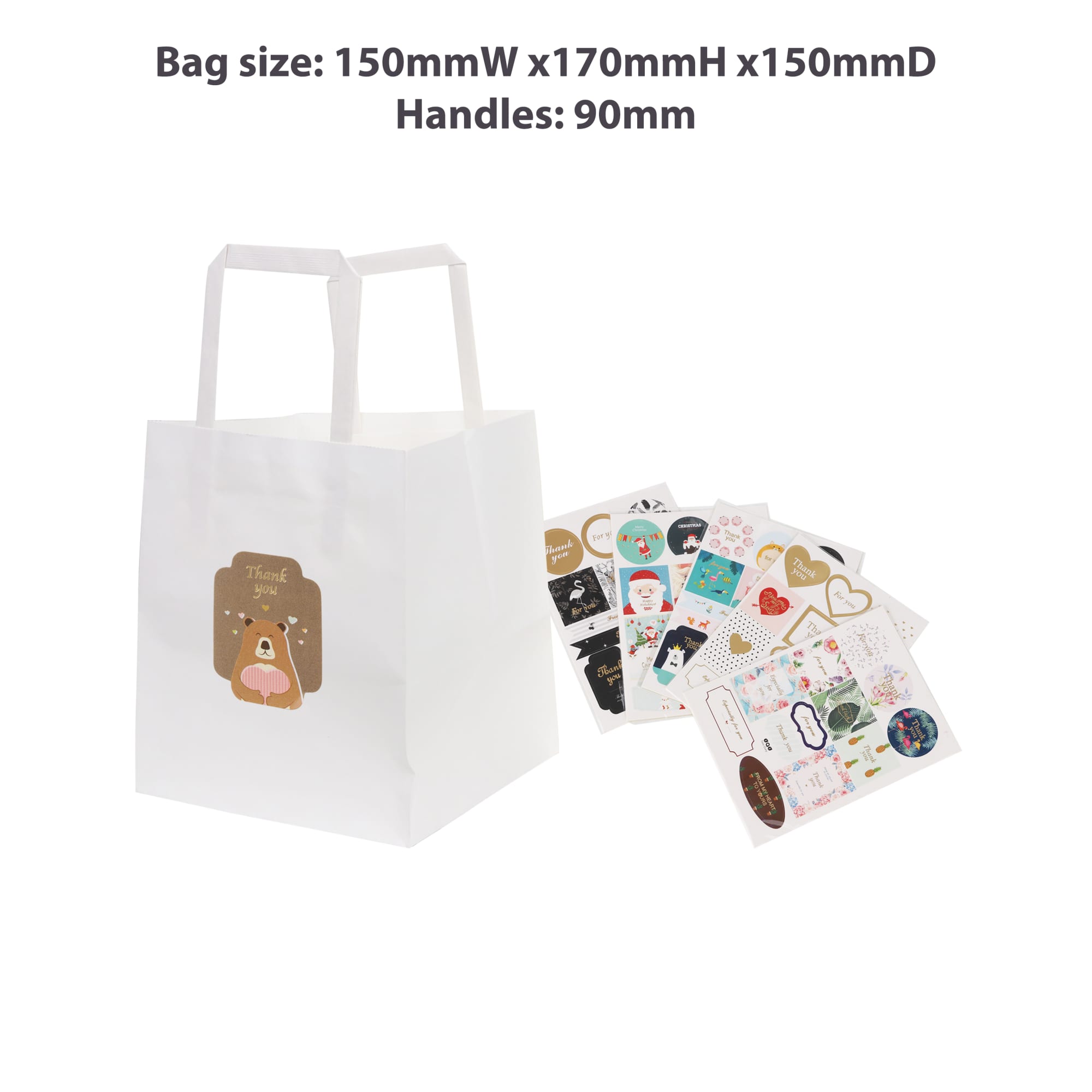 Flat Handle Kraft Paper Bag(150x170x150mm)
