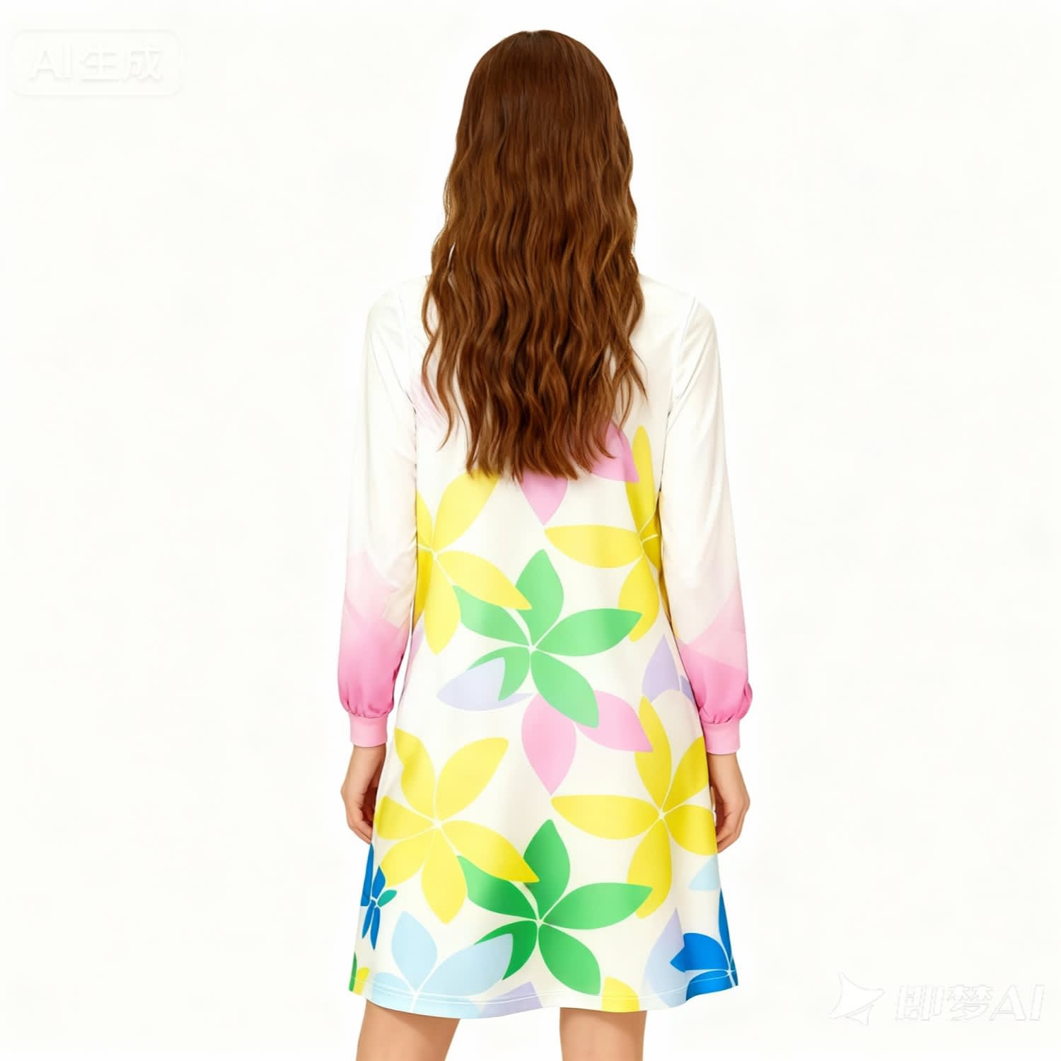100% Polyester Micro Mesh Long-Sleeve Crew Neck A-Line Sport Dress