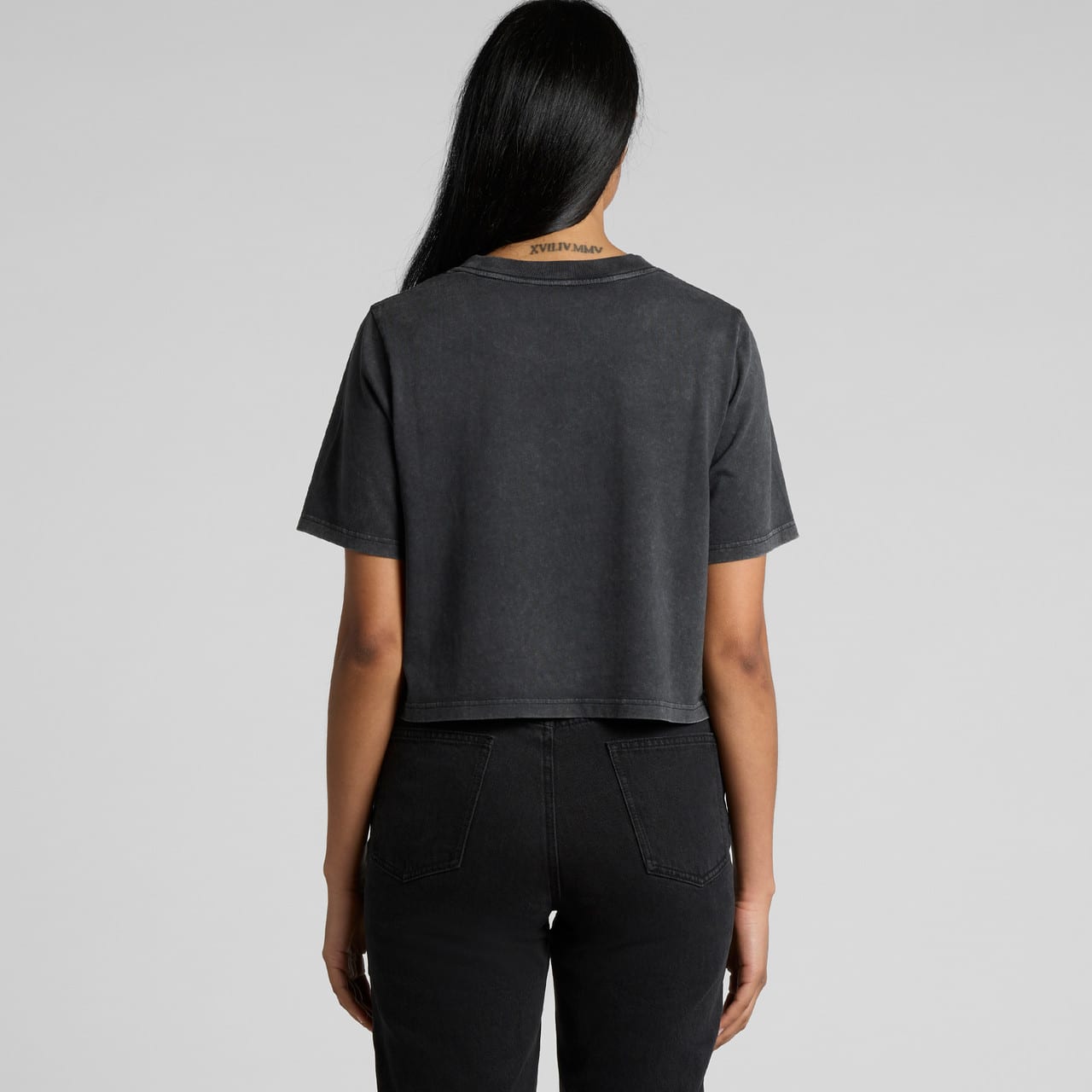 Wo's Stone Wash Heavy Crop Tee
