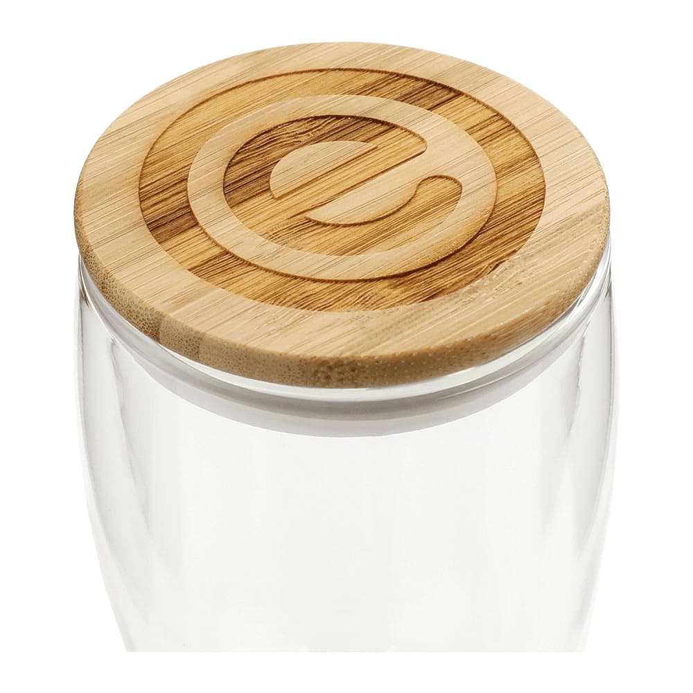 Easton Glass Cup w/ Bamboo Lid 355ml