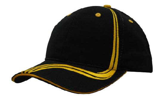 Brushed Heavy Cotton with Waving Stripes on Crown & Peak