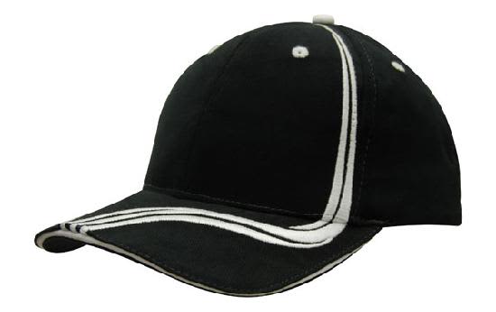 Brushed Heavy Cotton with Waving Stripes on Crown & Peak