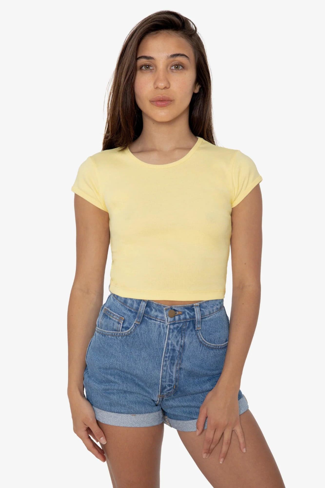 Cap Sleeve Baby Rib Crop Top