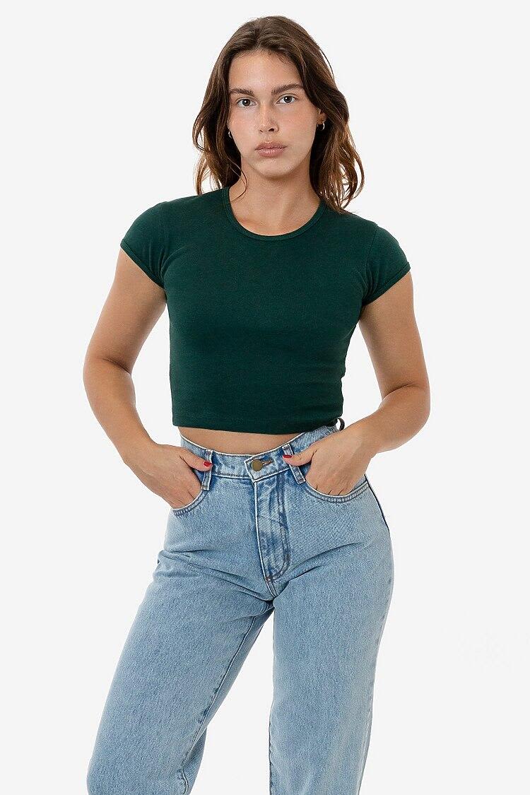 Cap Sleeve Baby Rib Crop Top